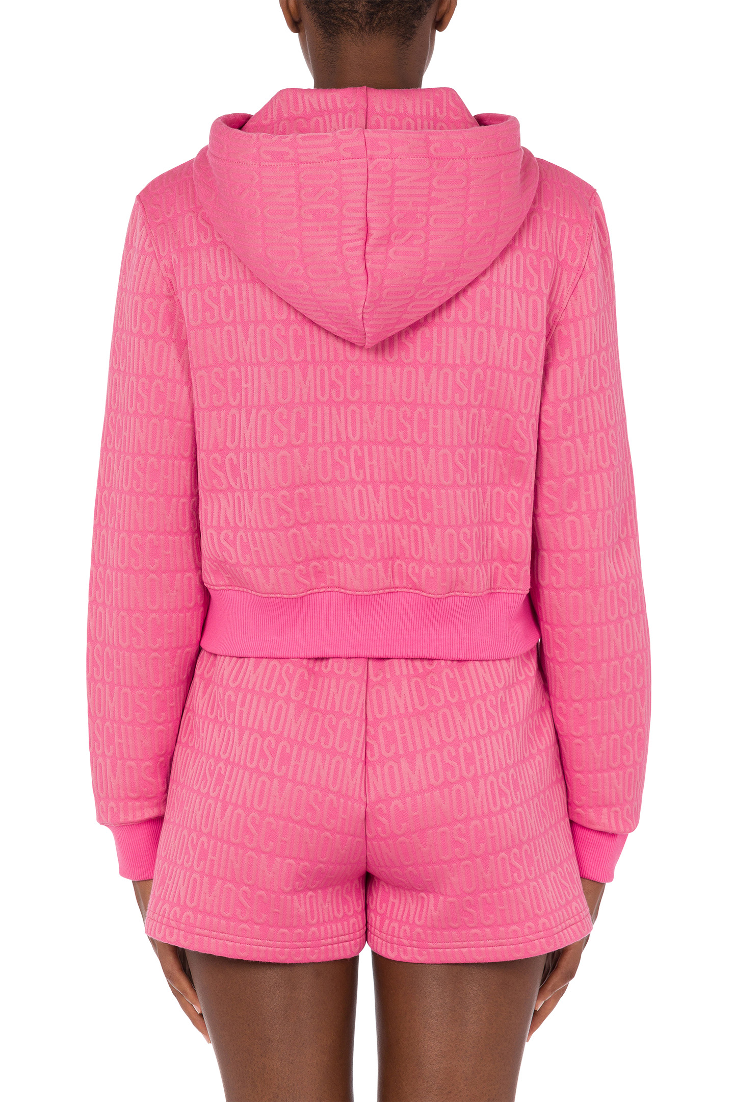 ALLOVER LOGO CROPPED SWEATSHIRT PINK 2