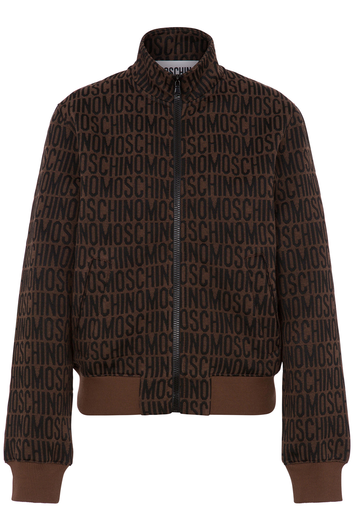 ALLOVER LOGO CROPPED SWEATSHIRT BROWN 3