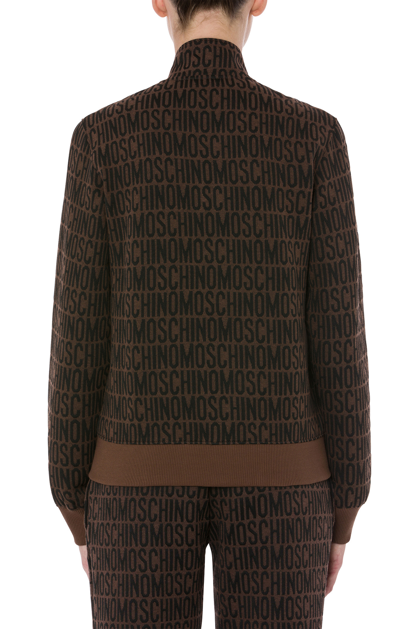 ALLOVER LOGO CROPPED SWEATSHIRT BROWN 2