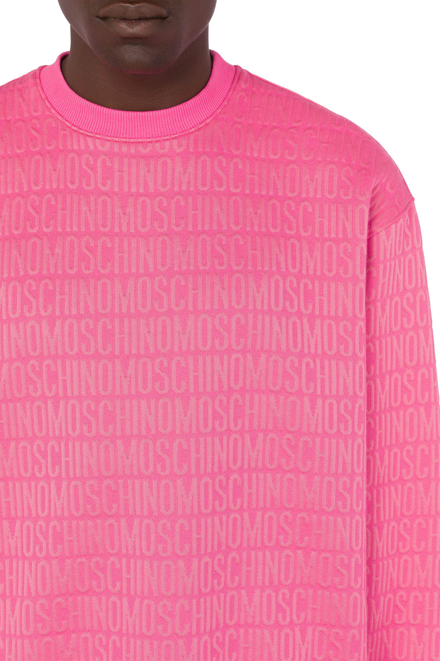ALLOVER LOGO JACQUARD SWEATSHIRT PINK 4