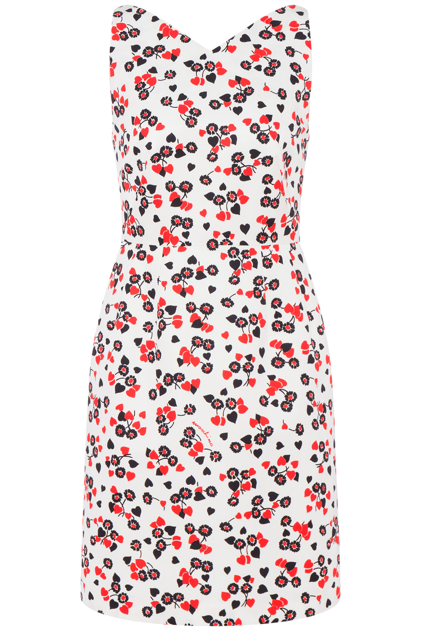 ALLOVER HEARTS & FLOWERS OTTOMAN DRESS WHITE 3