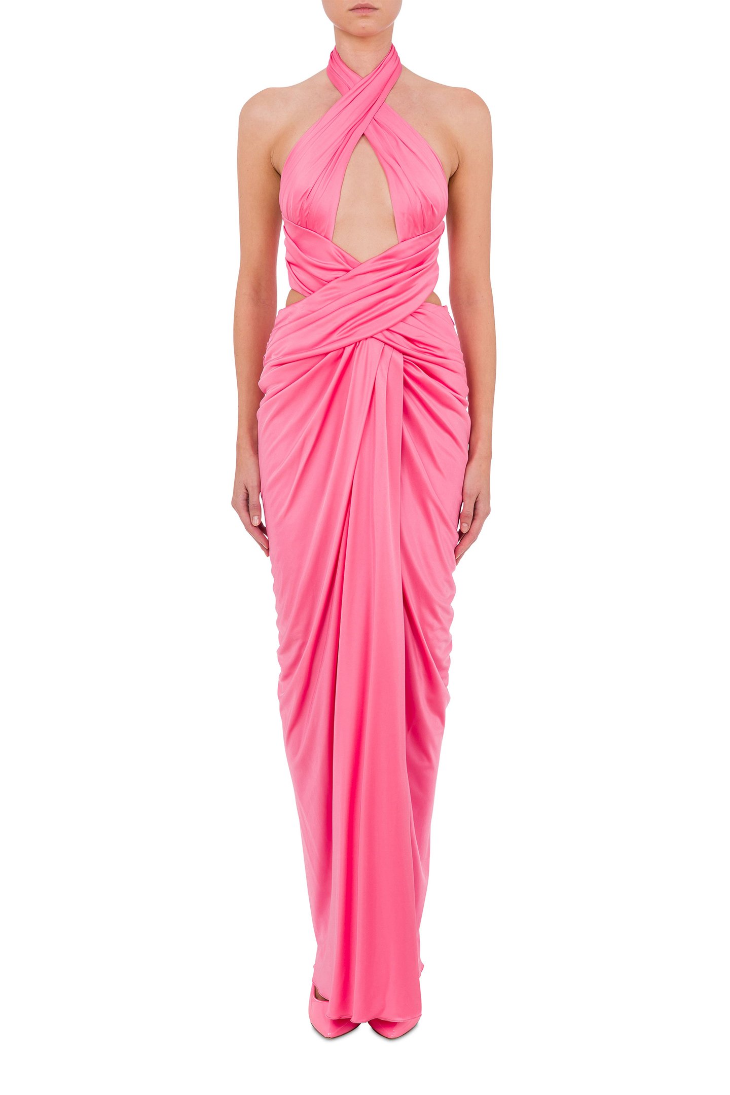 ORGANZINE DRESS WITH CUT-OUT PINK by Moschino