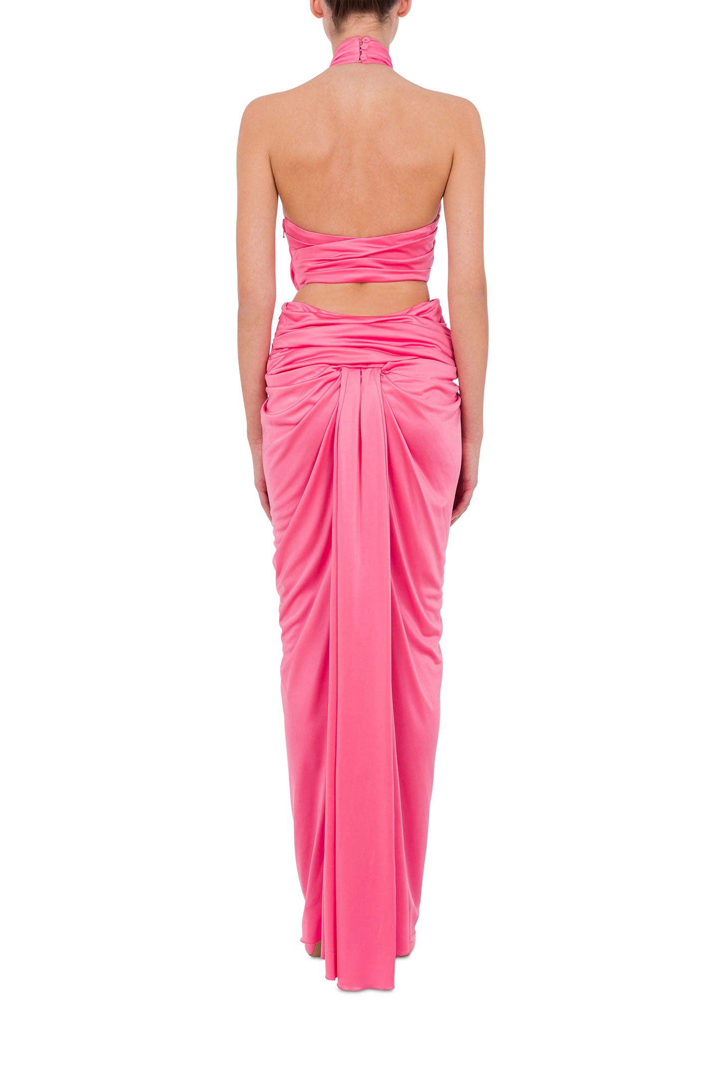 ORGANZINE DRESS WITH CUT-OUT PINK 2