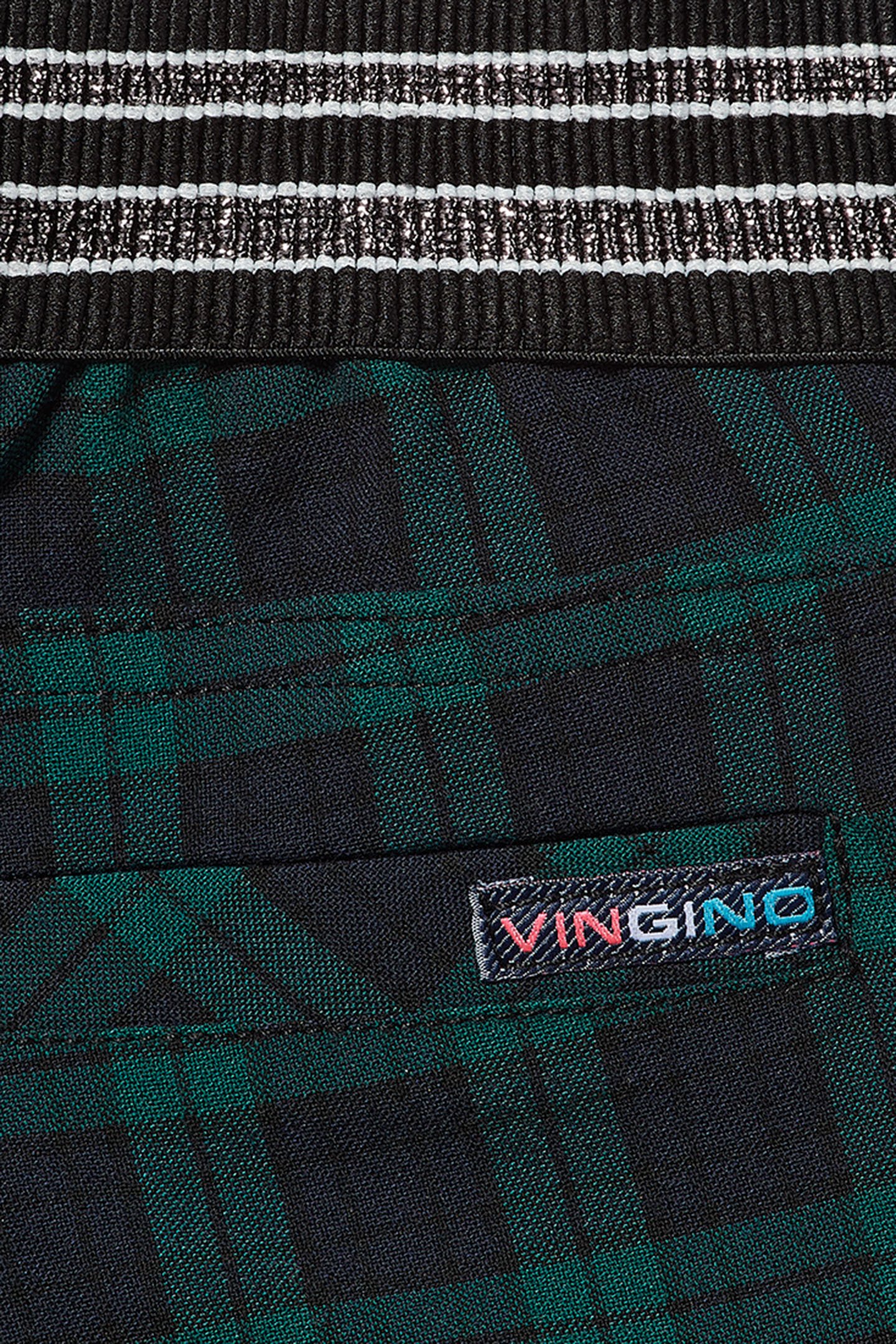 GIRL'S SAKINE PANTS BLACK GREEN CHECK 3