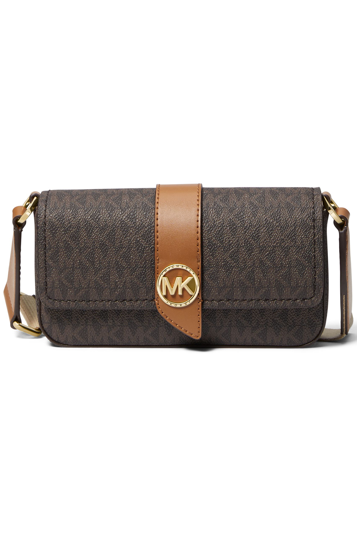 GREENWICH EXTRA SMALL CROSSBODY BAG IN BROWN LOGO PRINT 1