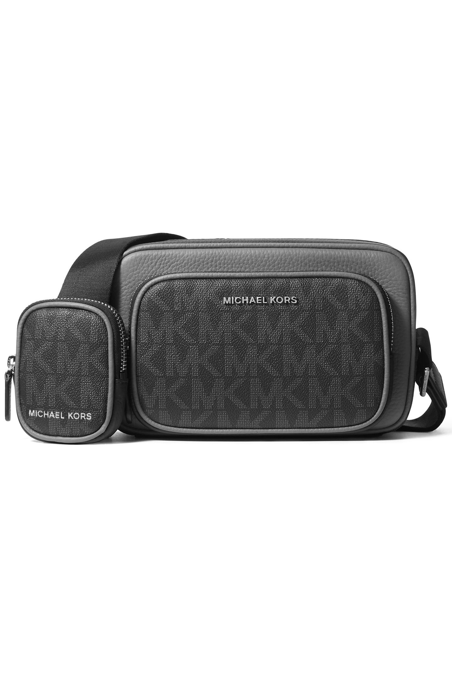 CAMERA BAG WITH POUCH IN BLACK LOGO PRINT by Michael Kors