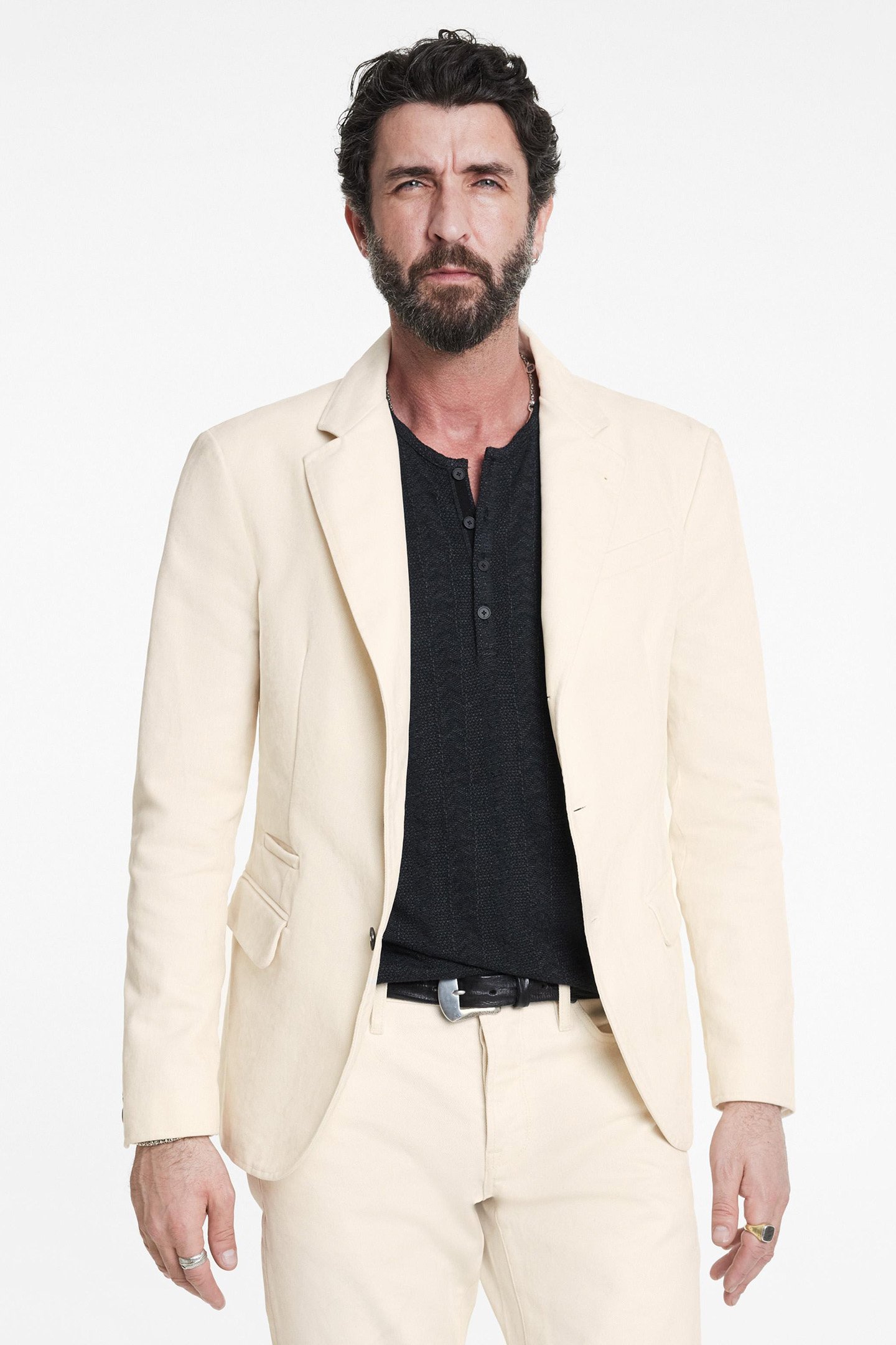 SLIM FIT NOTCH LAPEL JACKET MARBLE by John Varvatos