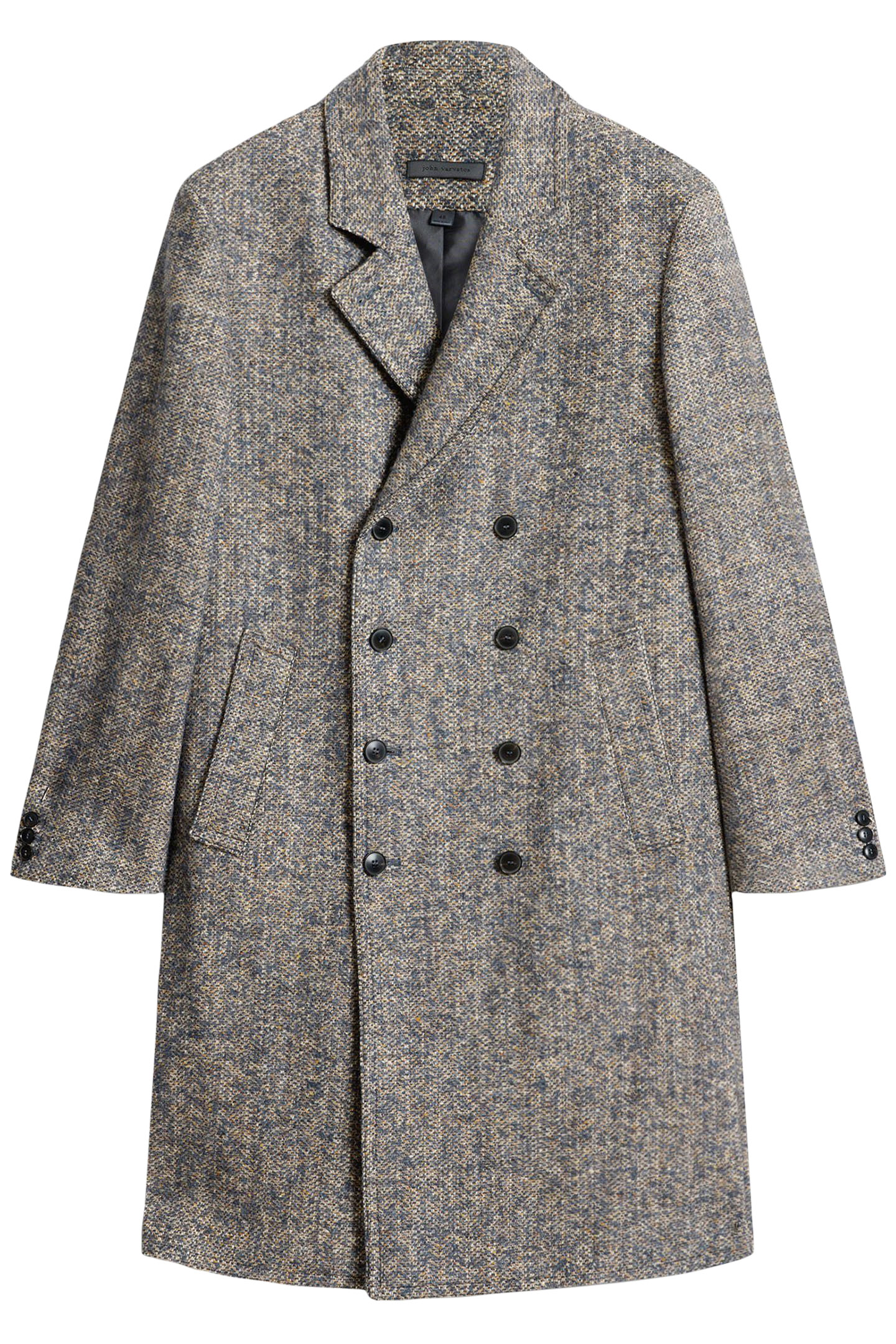 TERRY DB COAT WITH WELT HIP POCKETS RAIN BLUE 2