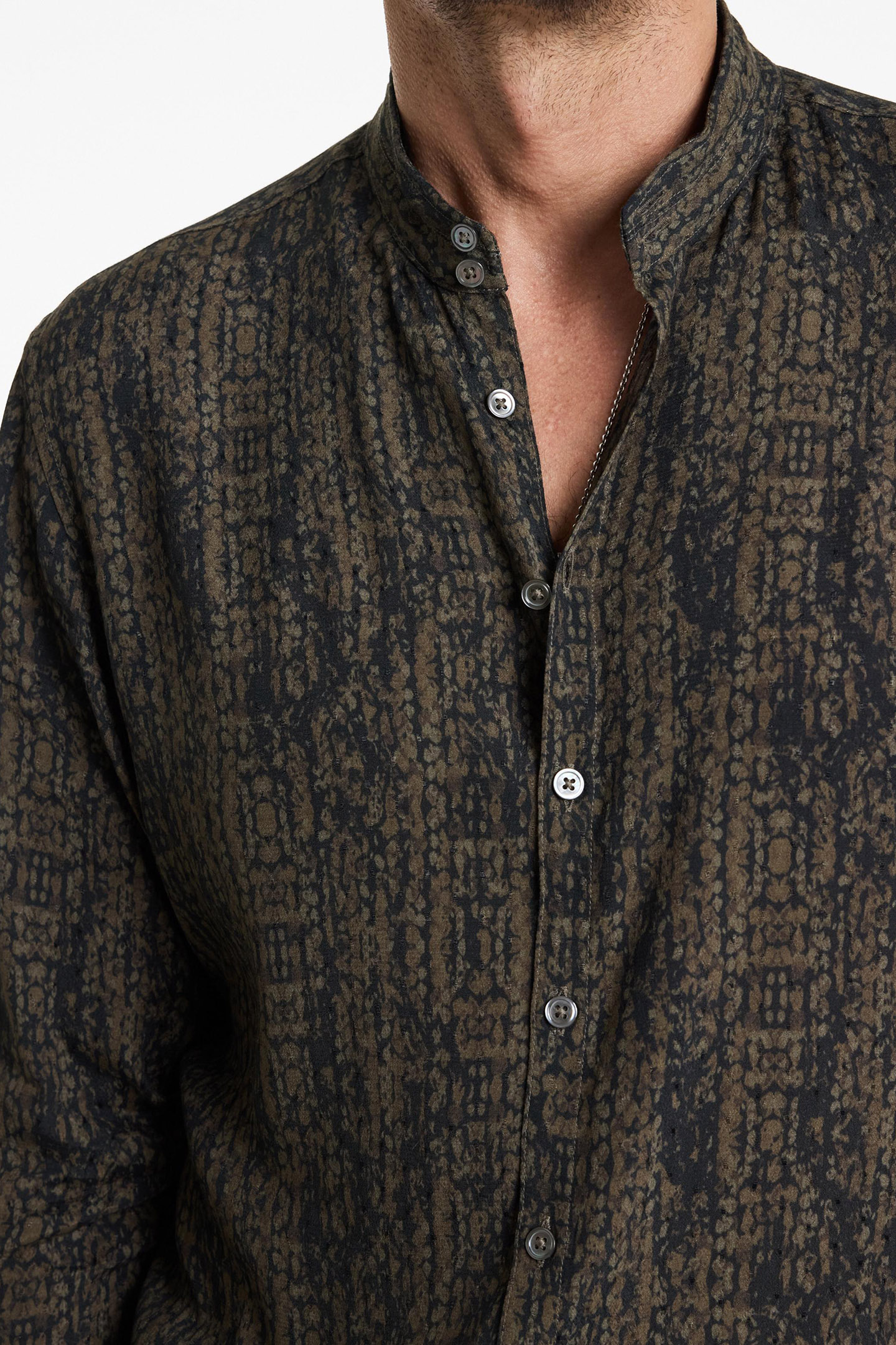 DOUBLE BAND COLLAR SHIRTSWITH SEAM DETAIL LT BROWN 3