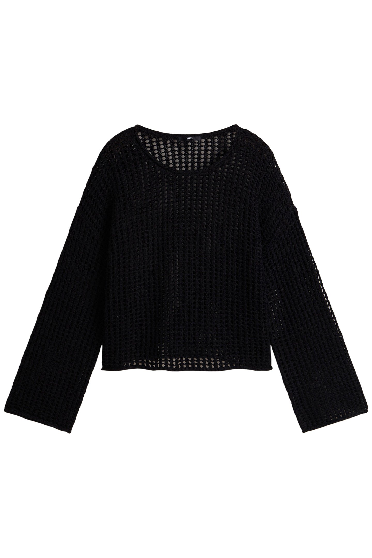 MILA OPEN KNIT CROP CREW BLACK by Vans