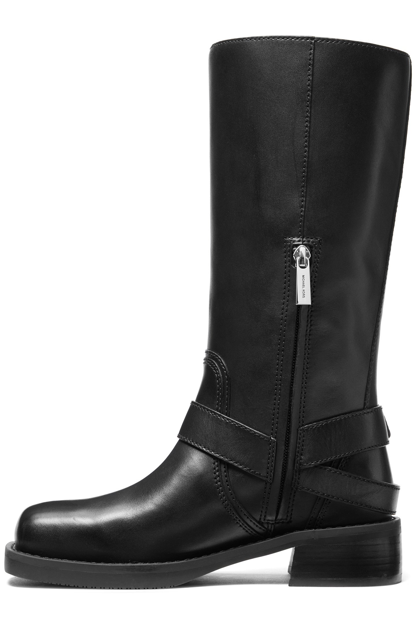 CROSBY SILVER BUCKLE DETAIL BIKER BOOT IN BLACK 4