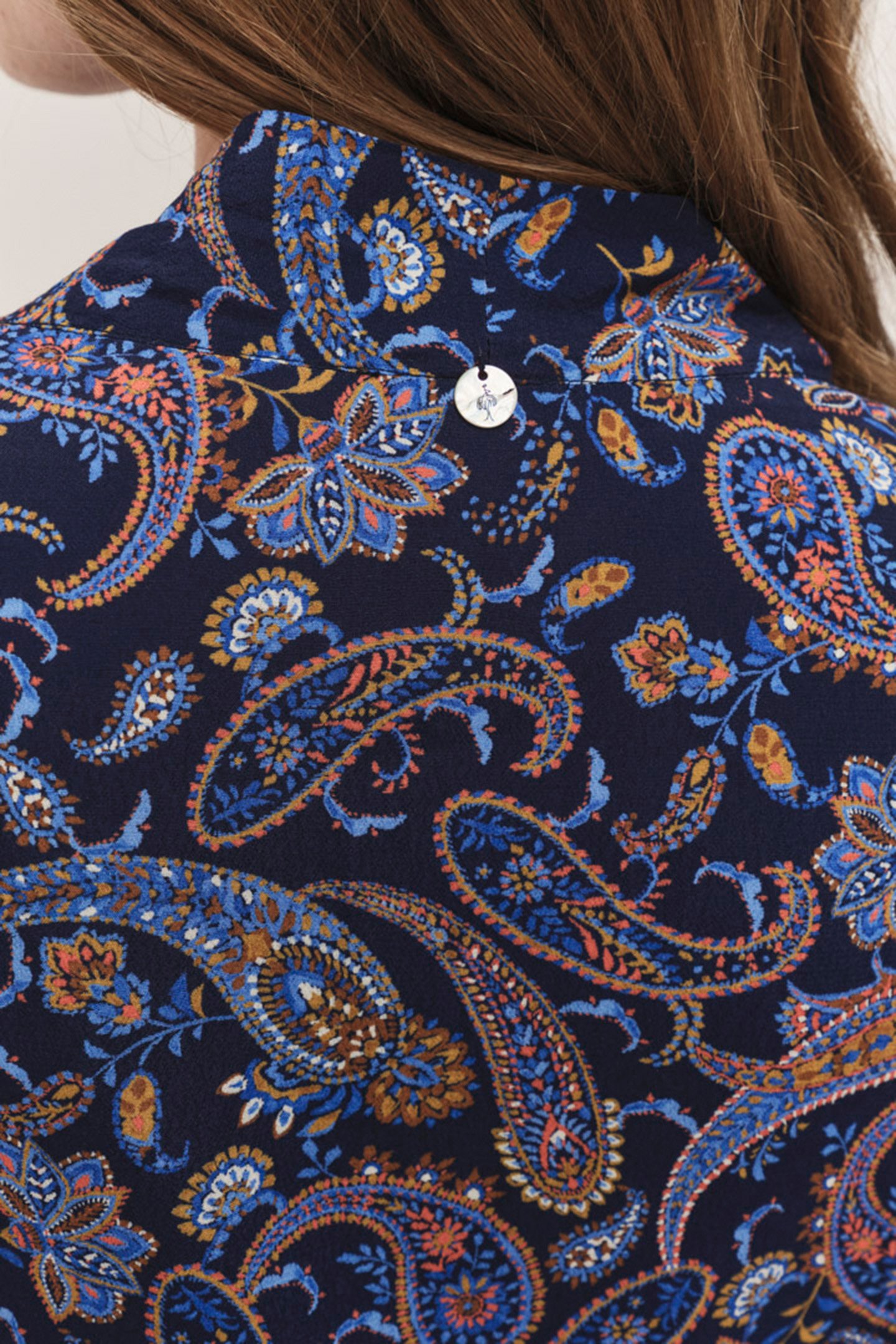 CARA NAVY NEO CASHMERE PRINT BLOUSE 5