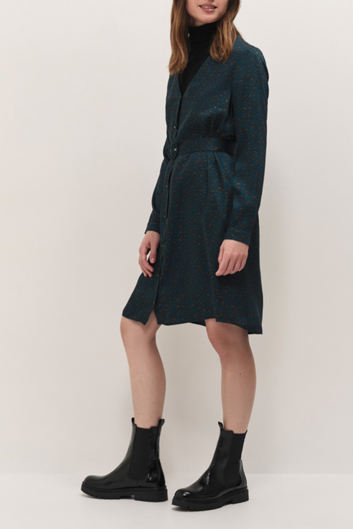 RYANNE - WINTER LEOPARD PRINT SYCAMORE SHIRT DRESS 3