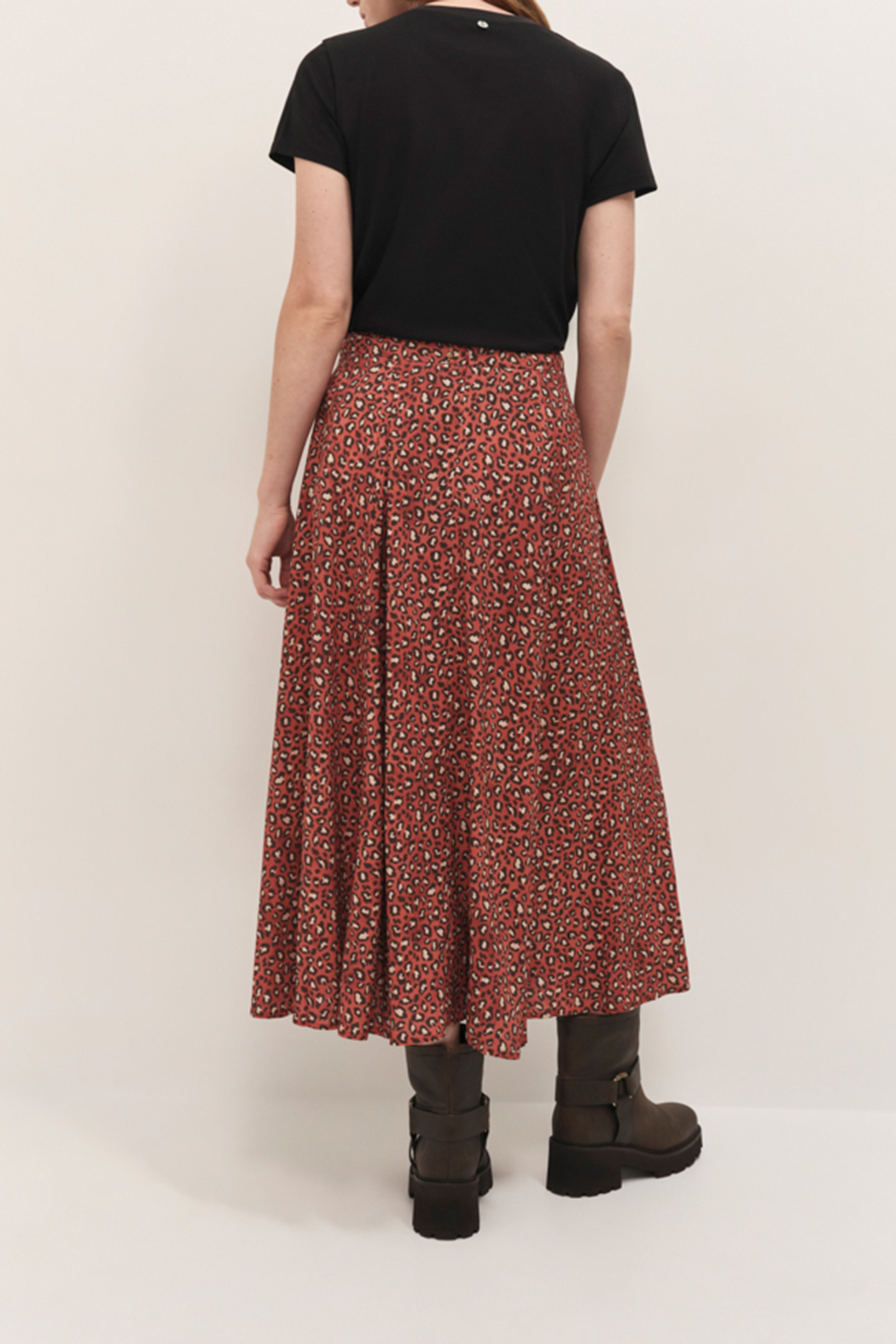 JETTY - PUMPKIN MIDI SKIRT IN WINTER SAFARI PRINT 2