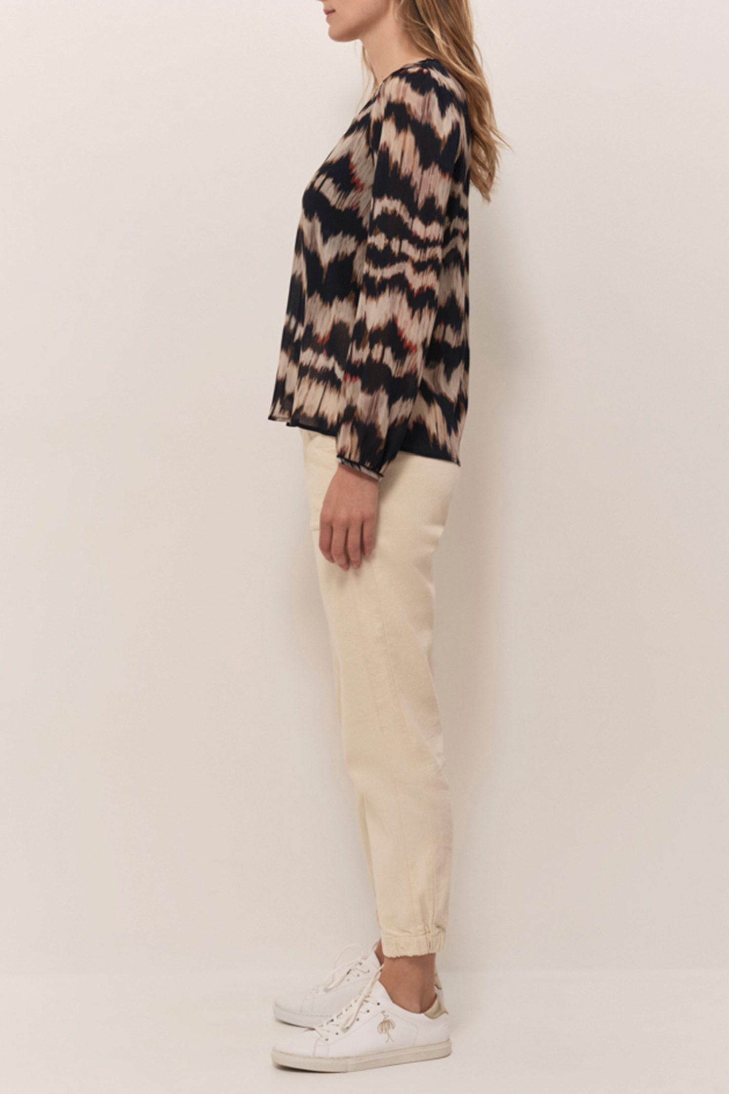 CASILDA ARTY STRIPE CHOCOLATE BLOUSE 3