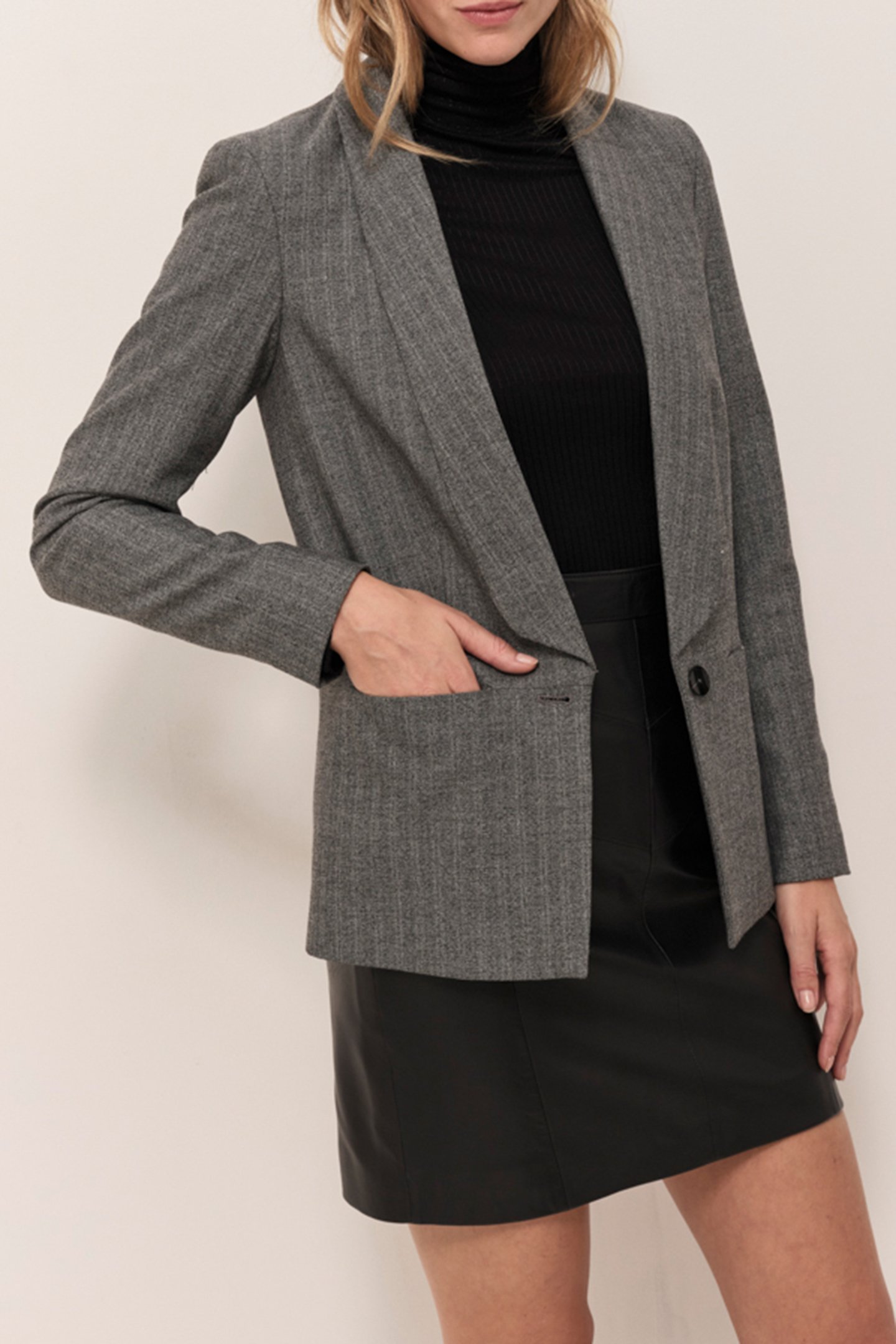 VANGELIS - MOUSE GREY JACKET WITH SEQUINED MOTTLED PATTERN 1