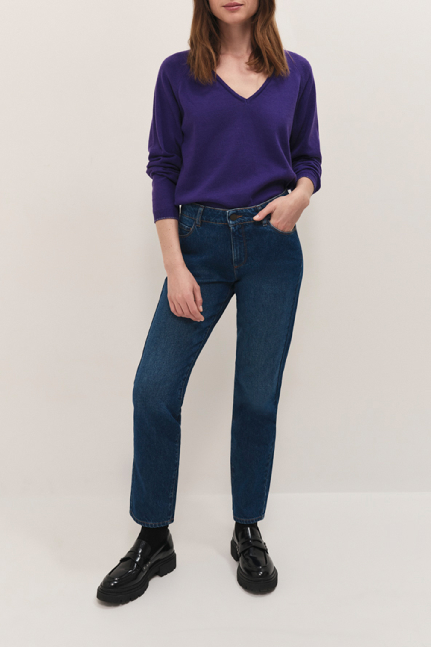 TOWSVILLE - INTARSIA PURPLE KNITTED JUMPER LUREX DANCER BACK 3