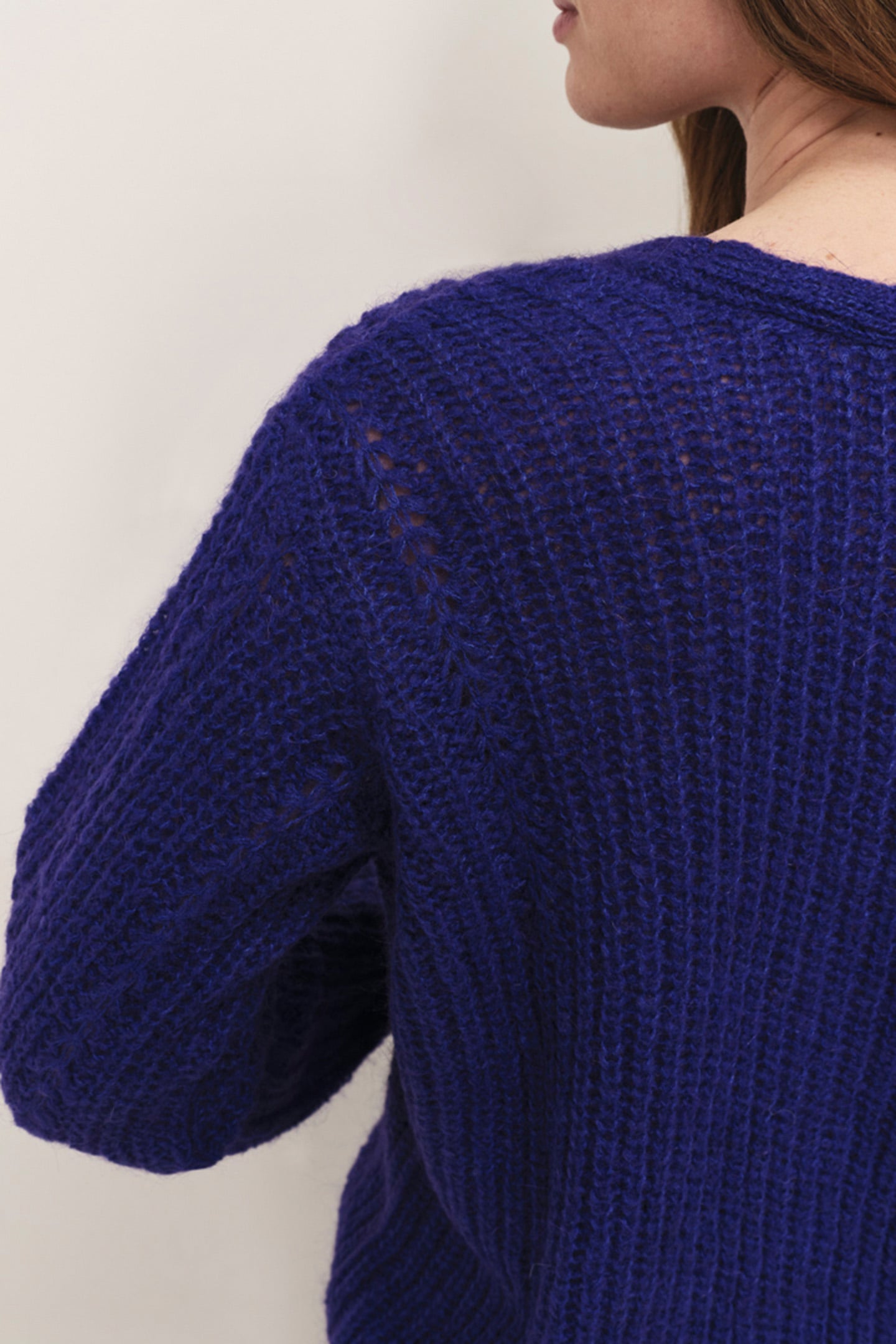 TIM - DEEP V-NECK PURPLE KNITTED CARDIGAN 4