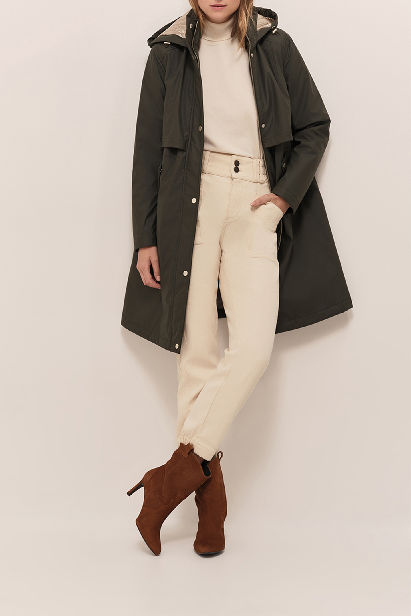 DUFFY - KHAKI WATER-REPELLENT RUBBER PARKA 2