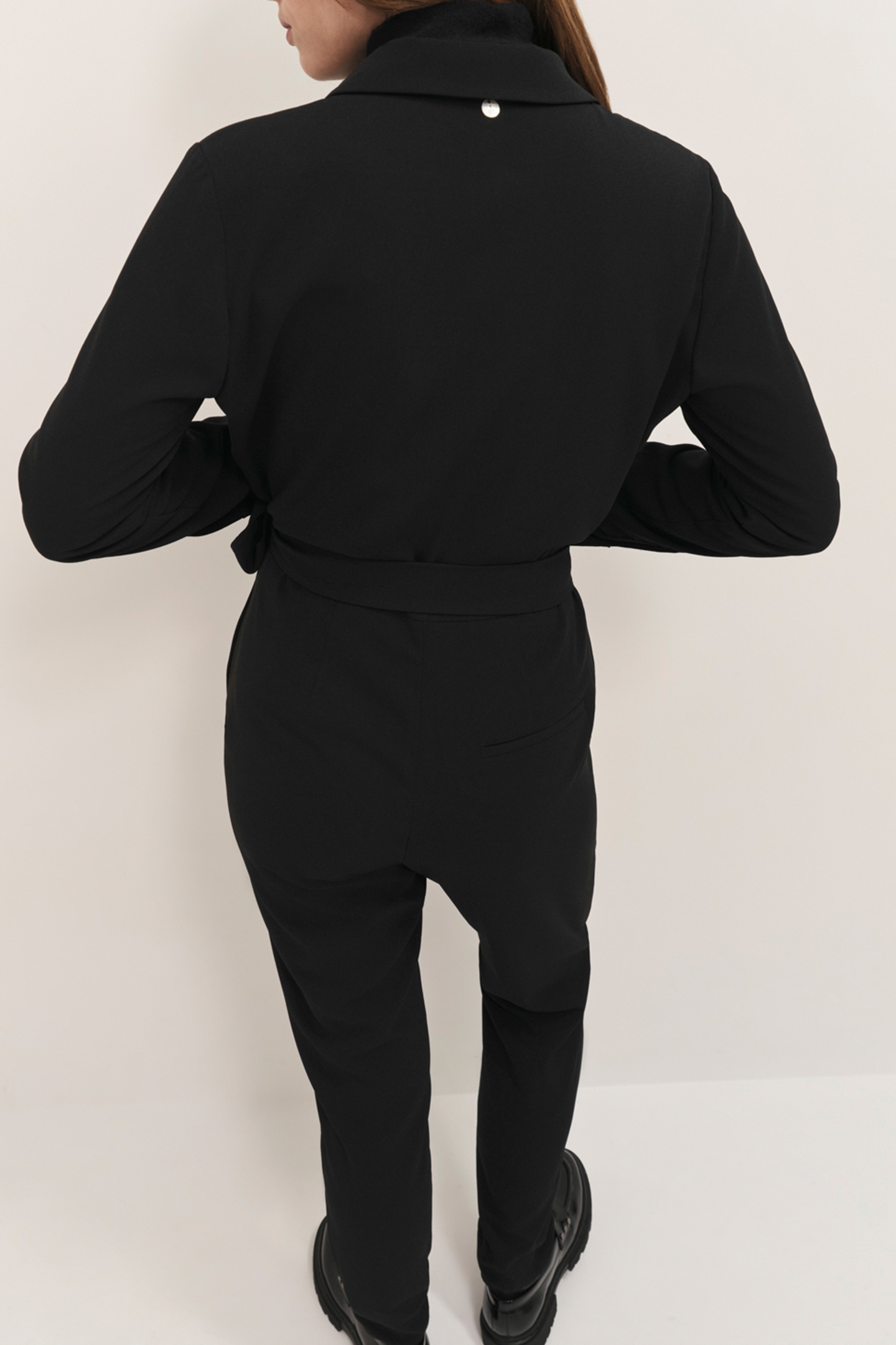 RAG - LONG BLACK JUMPSUIT WITH SIDE TIE 5