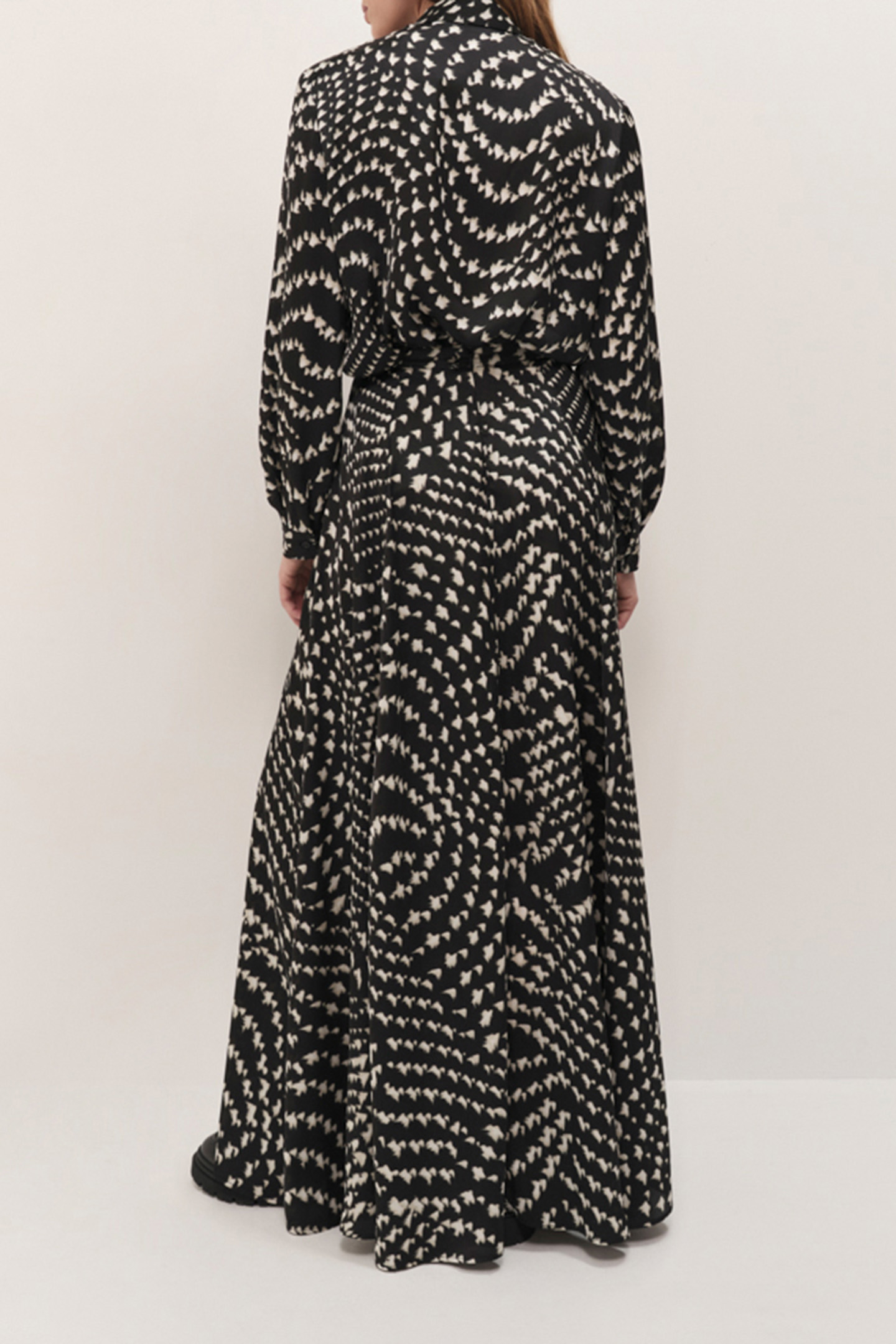 CHRISTA - BLACK OPTICAL PRINT SHIRT 2