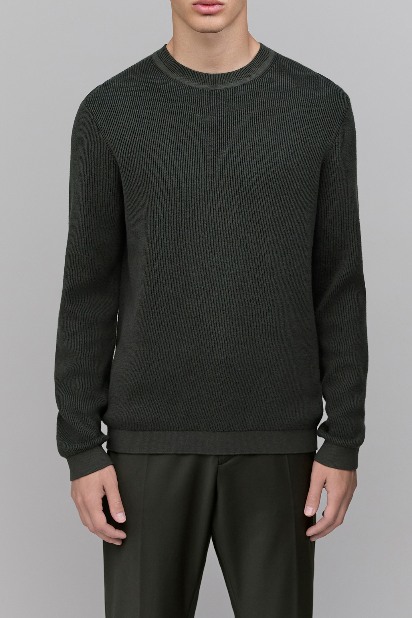 DRY FAST DARK GREEN VANISHED KNIT SWEATER 1