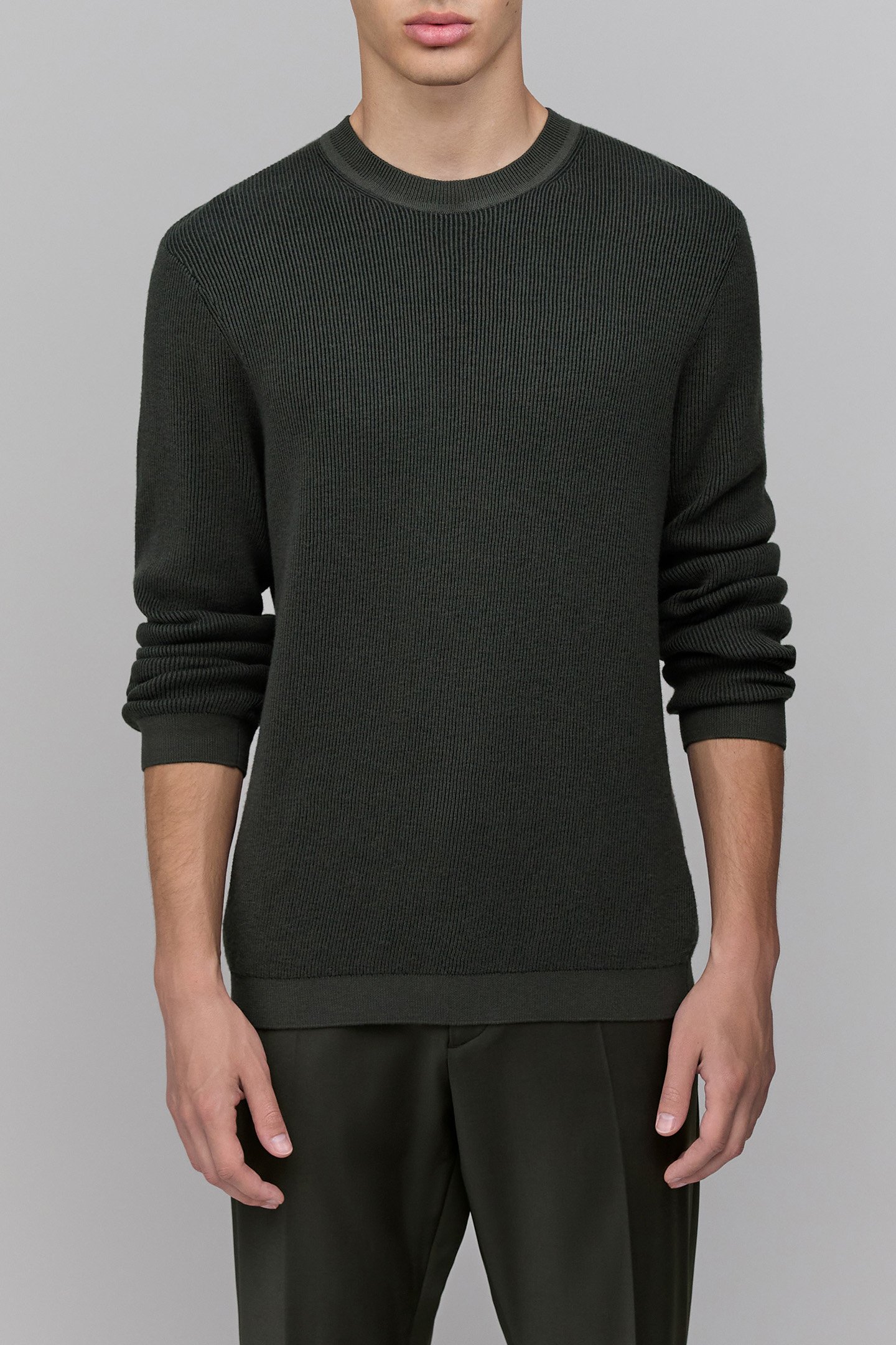 DRY FAST DARK GREEN VANISHED KNIT SWEATER 4