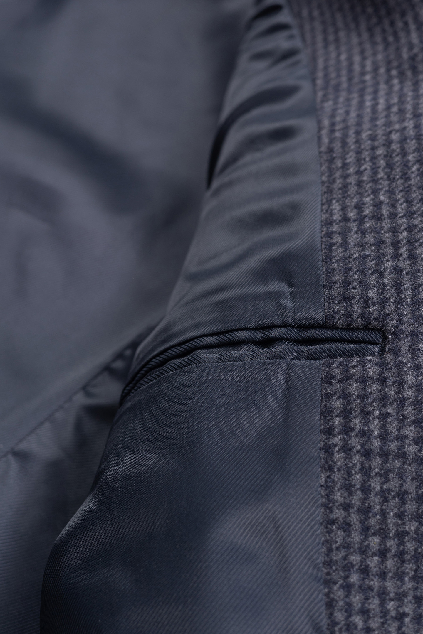 CHECK NAVY WOOL COAT 9