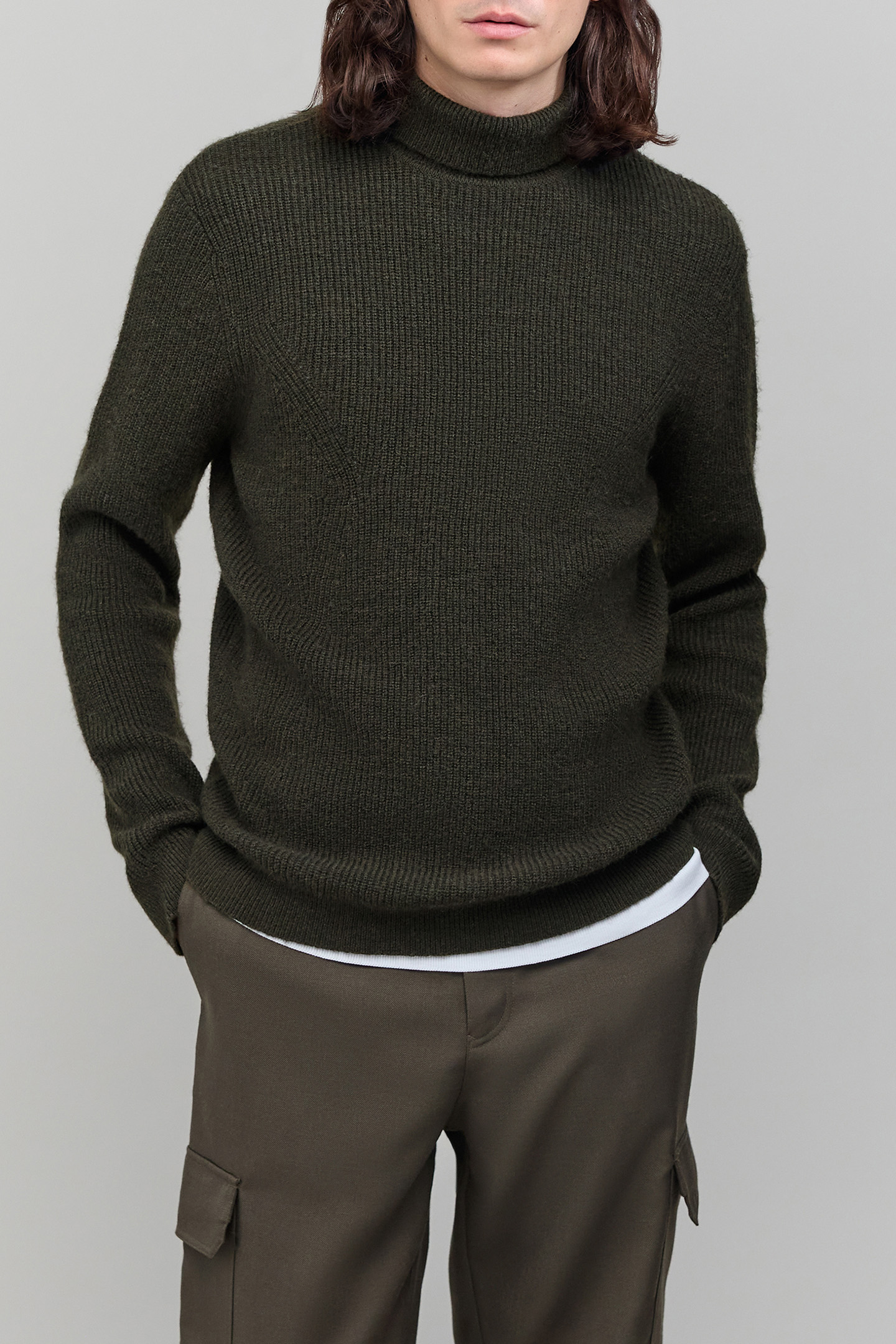 DARK KHAKI TURTLENECK JUMPER 5