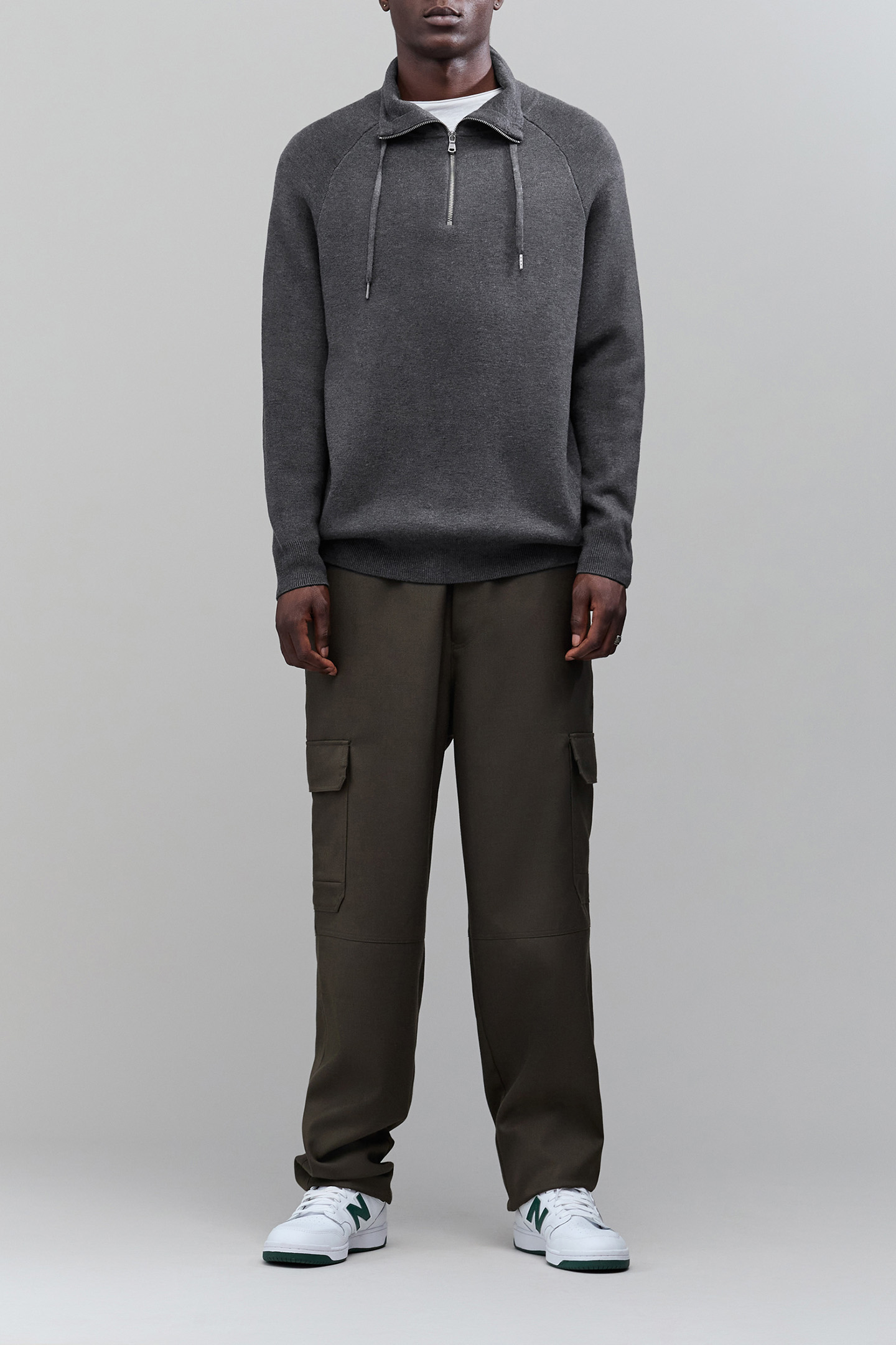 CONCRETE KNIT TRUCKER-NECK SWEATER 3