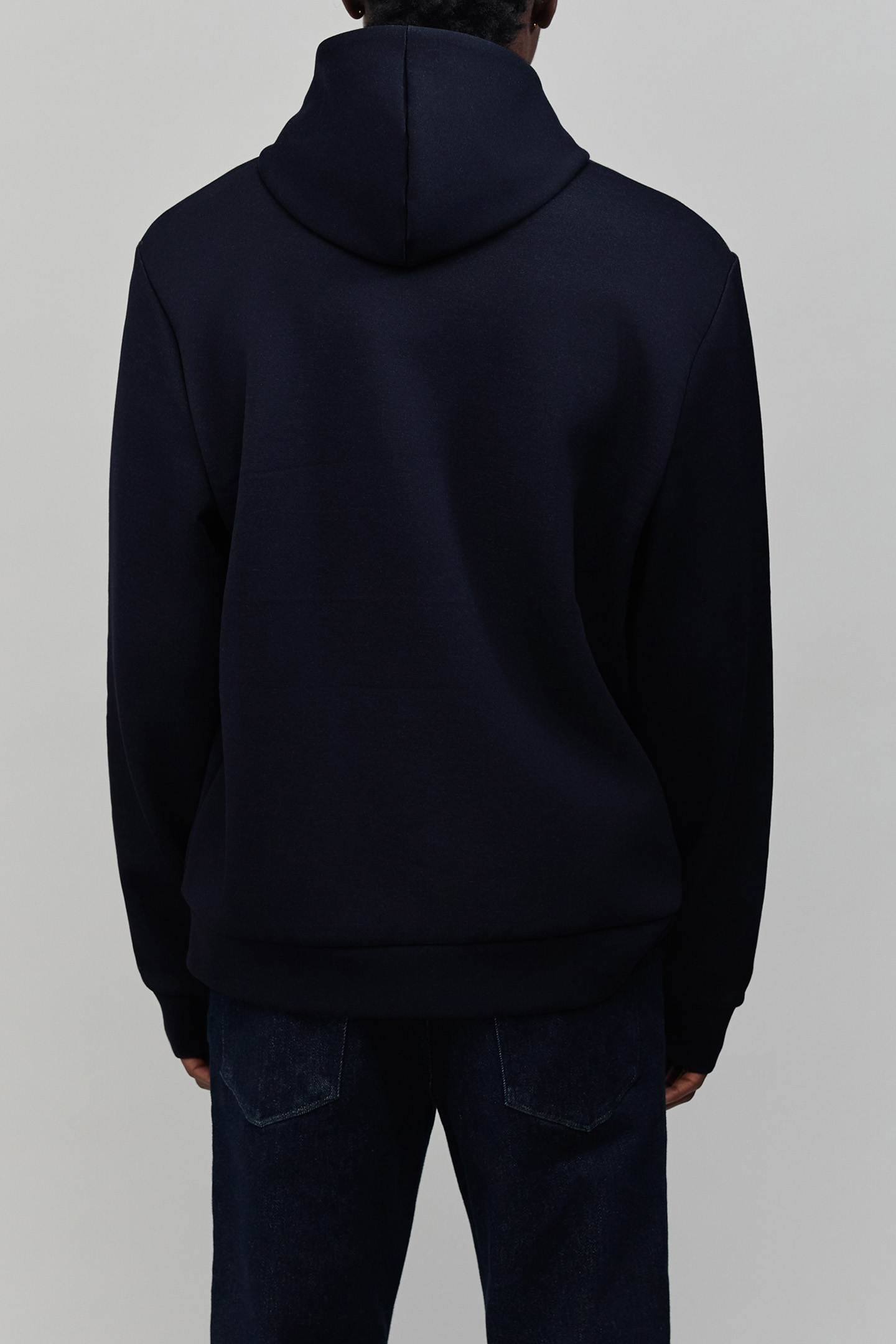 NAVY NEOPRENE ZIPPED CARDIGAN 2