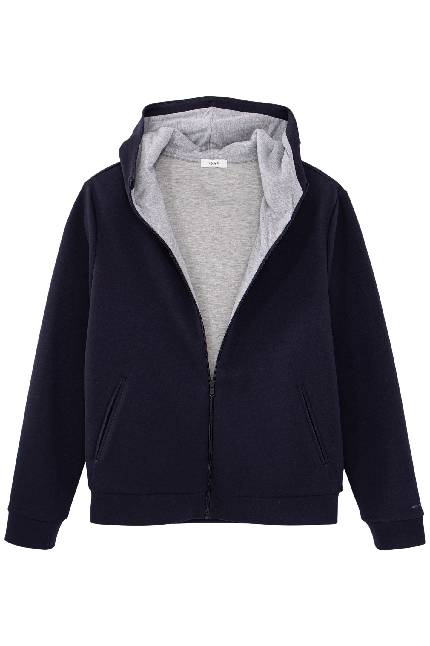 NAVY NEOPRENE ZIPPED CARDIGAN 4