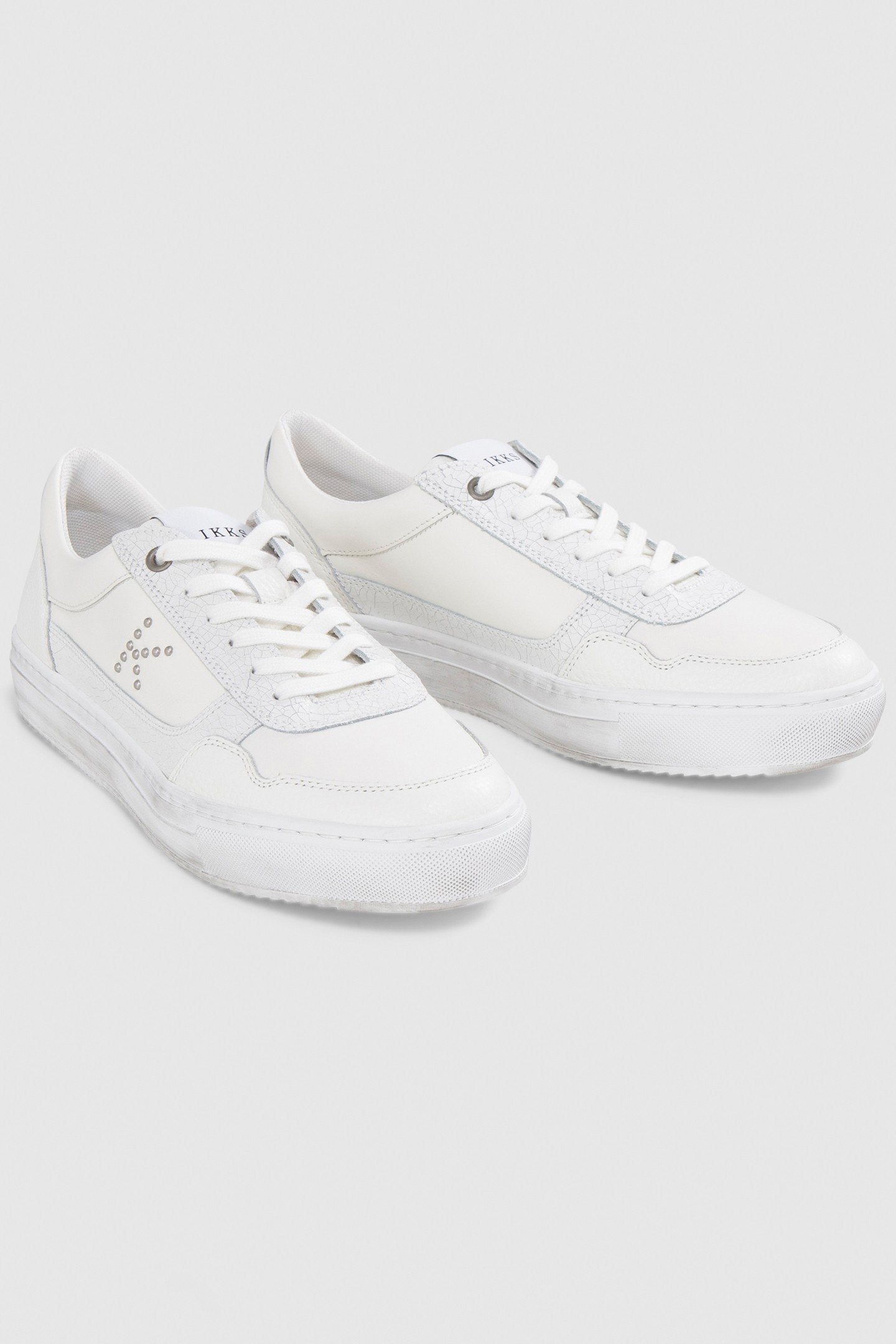WOMEN’S WHITE LEATHER K STUDDED TRAINERS 2