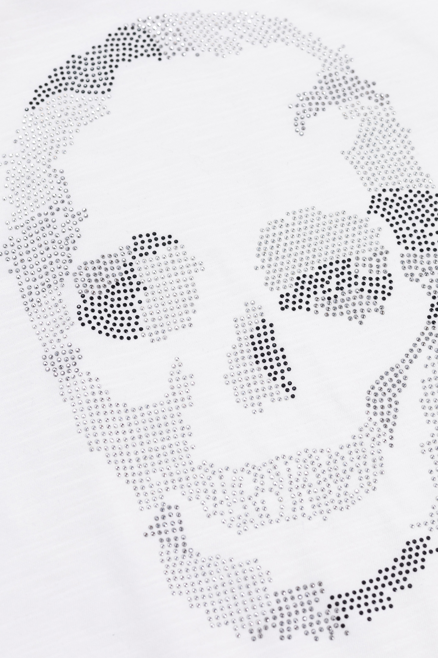 WHITE ORGANIC COTTON SKULL AND CROSSBONES T-SHIRT 7