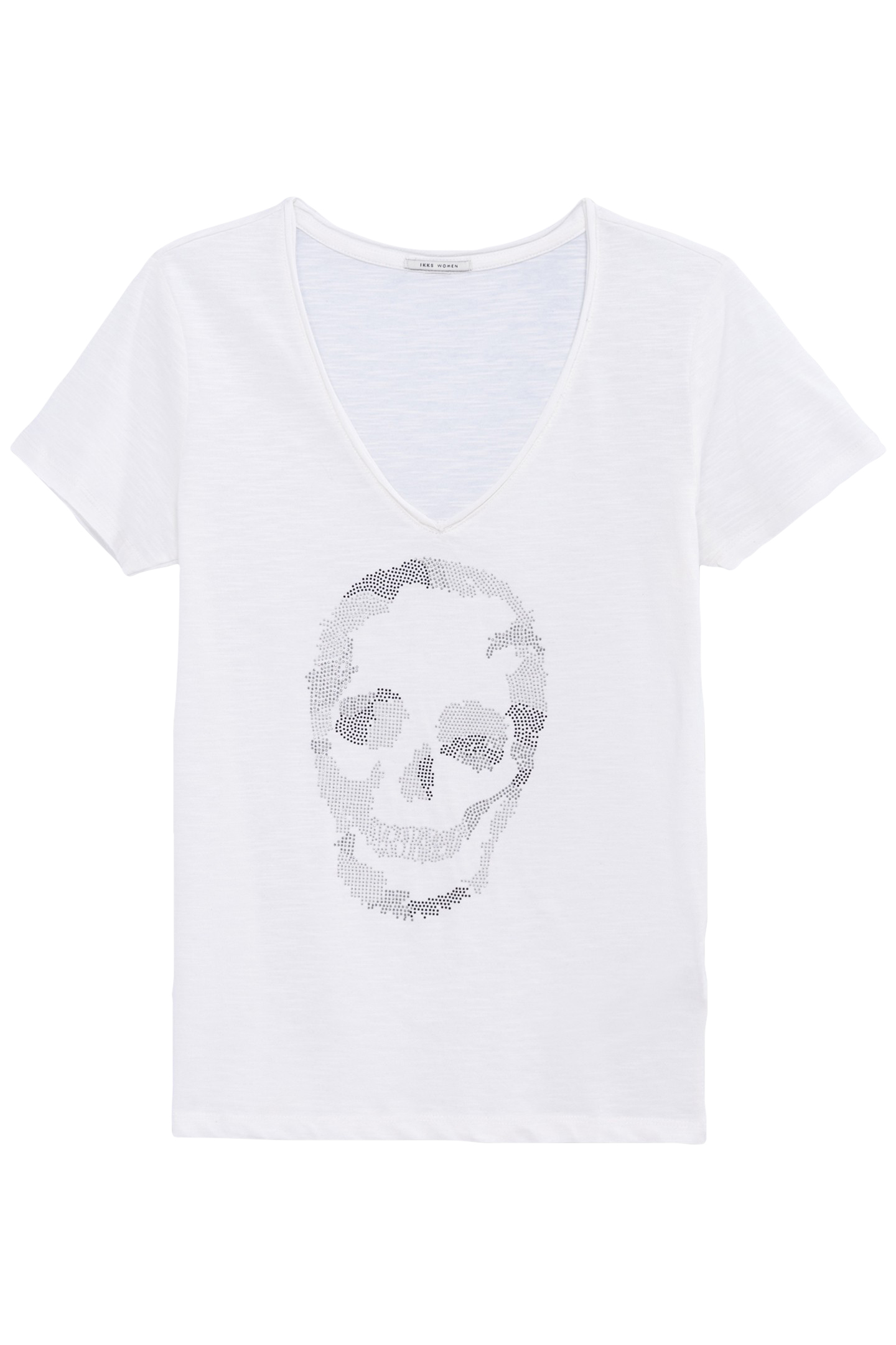 WHITE ORGANIC COTTON SKULL AND CROSSBONES T-SHIRT 4