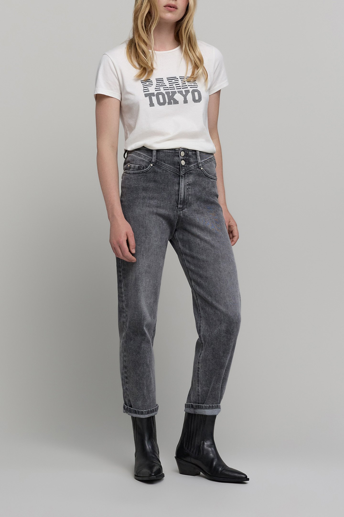 OFF-WHITE NAVY STRIPES TEE-SHIRT by IKKS