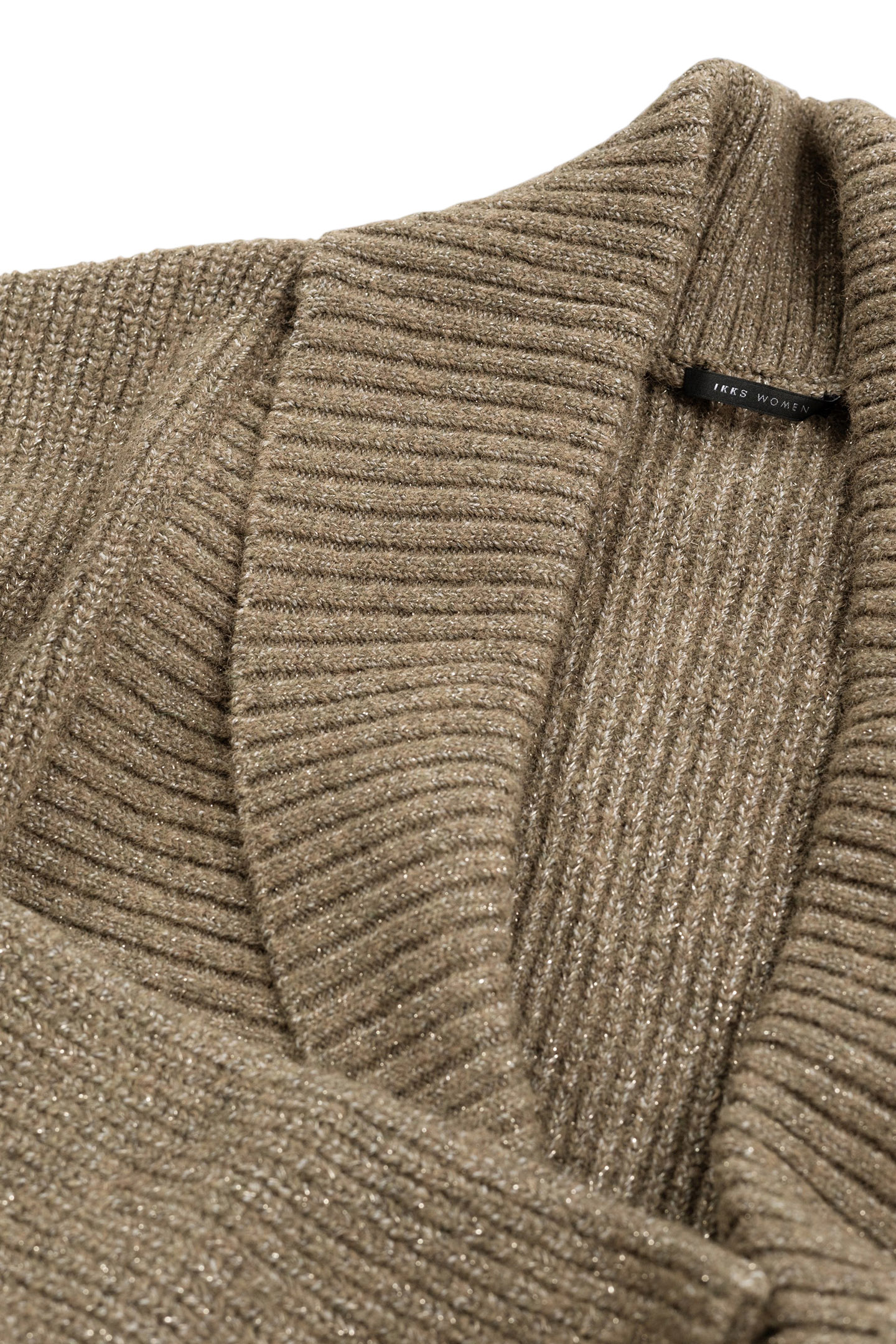 BELTED KHAKI ARMY CARDIGAN LUREX KNIT 7