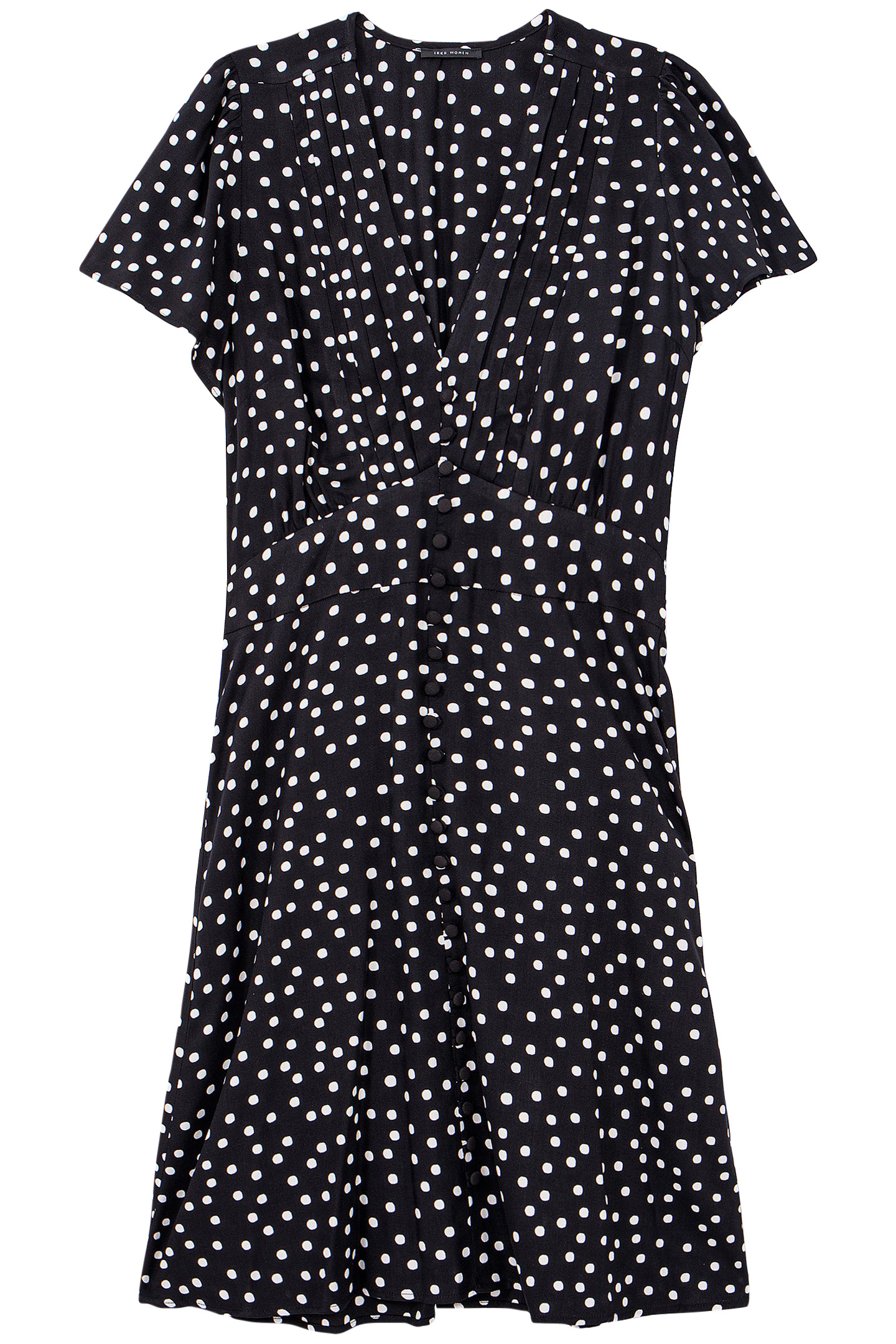 BLACK LENZING™ ECOVERO™ POLKA DOT PRINT DRESS 4