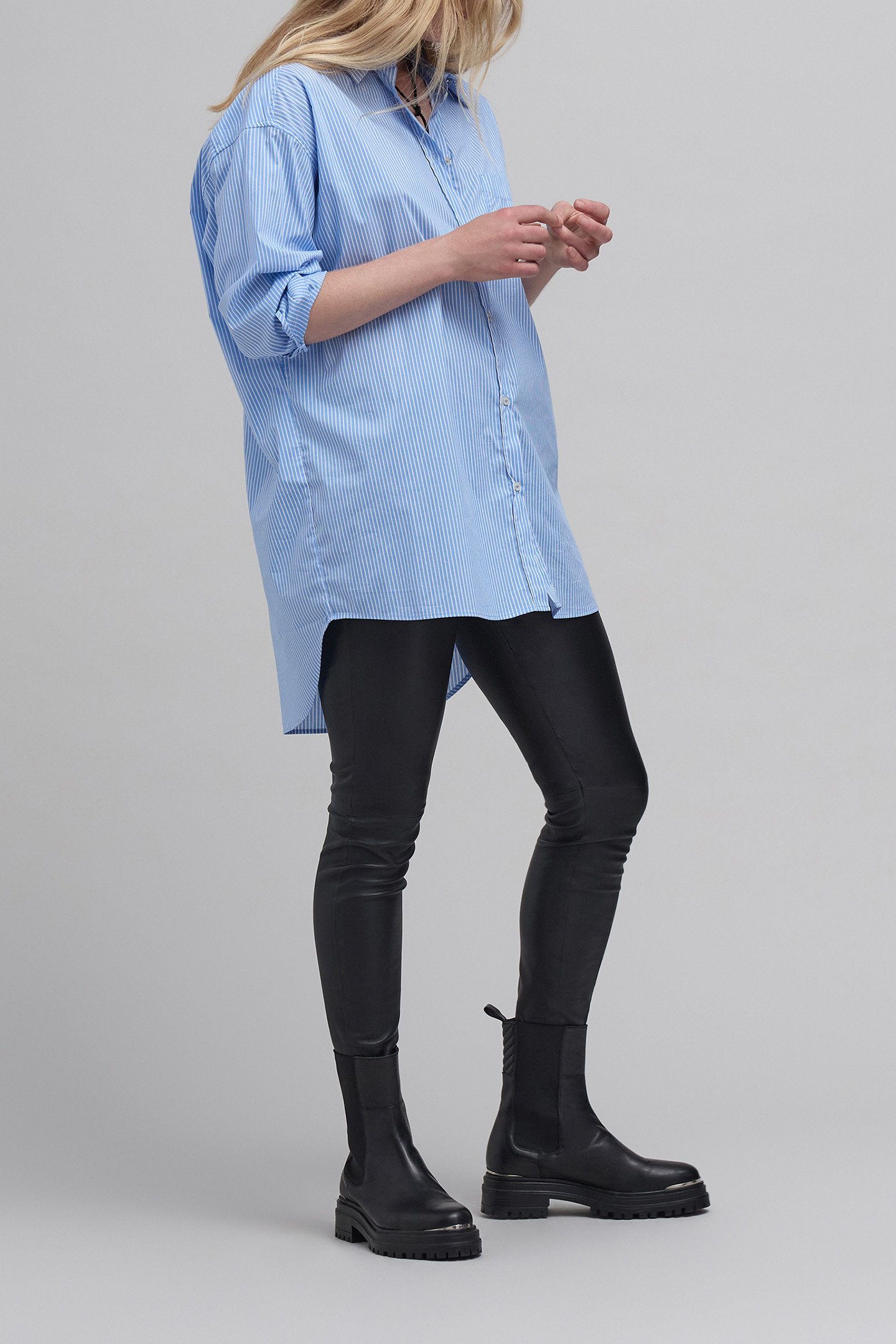 OVERSIZE SKY WHITE STRIPED SHIRT 4