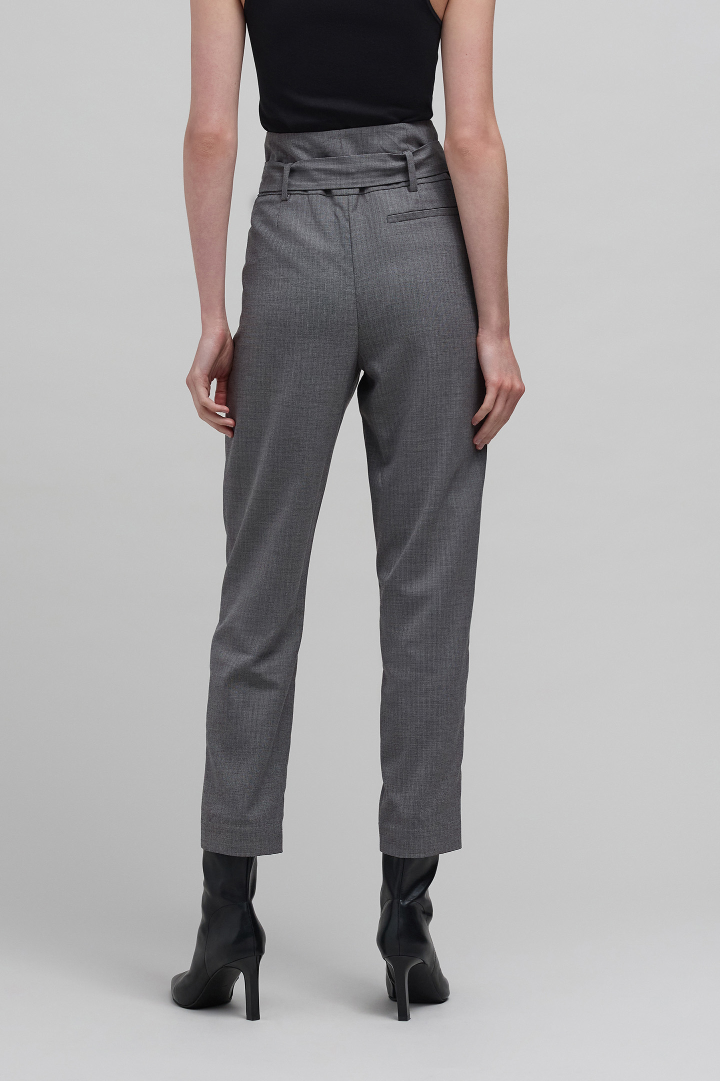 7/8TH GREY HERRINGBONE CARROT PANTS 2