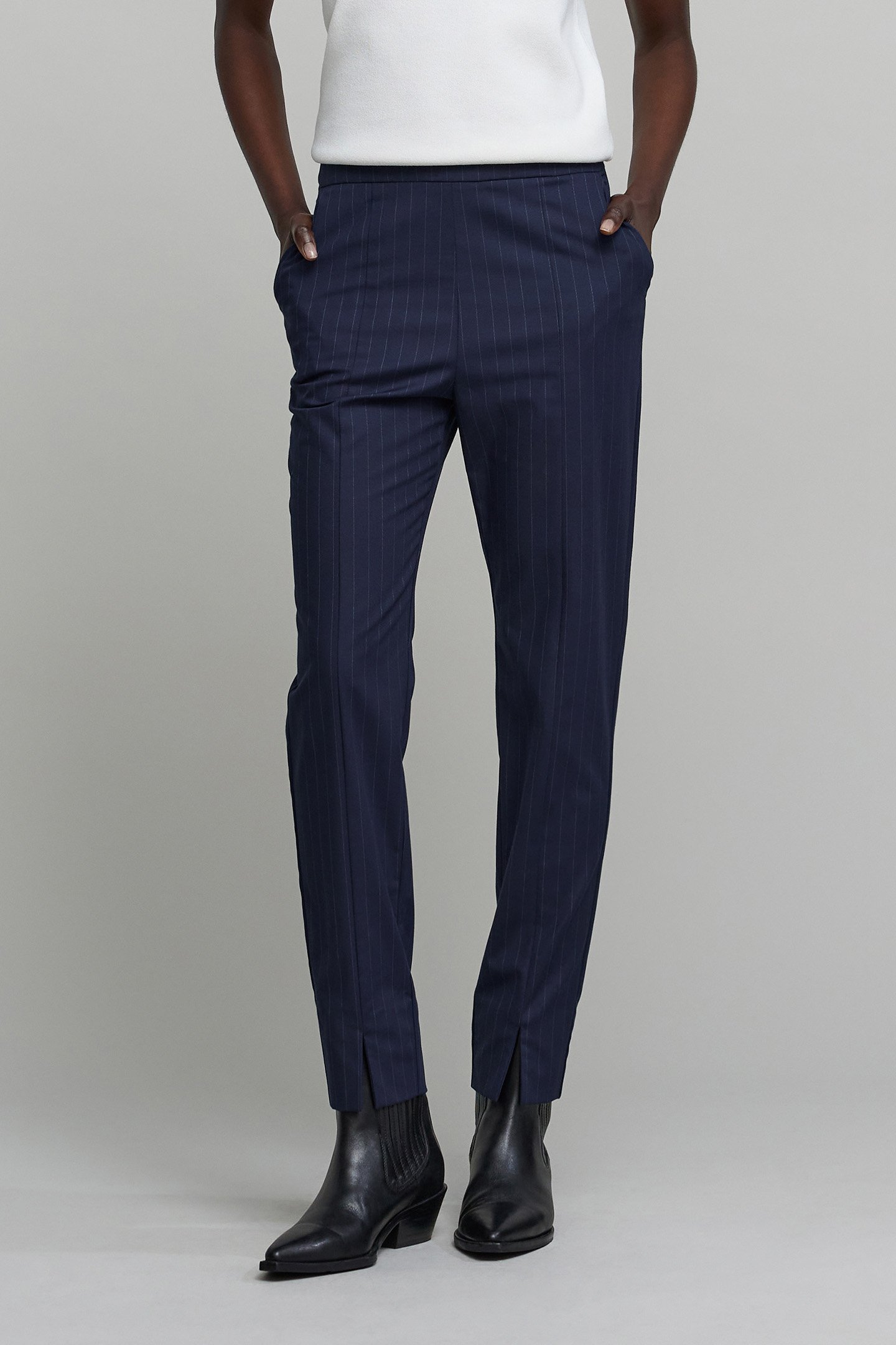 NAVY TENNIS STRIPE SUIT PANTS by IKKS
