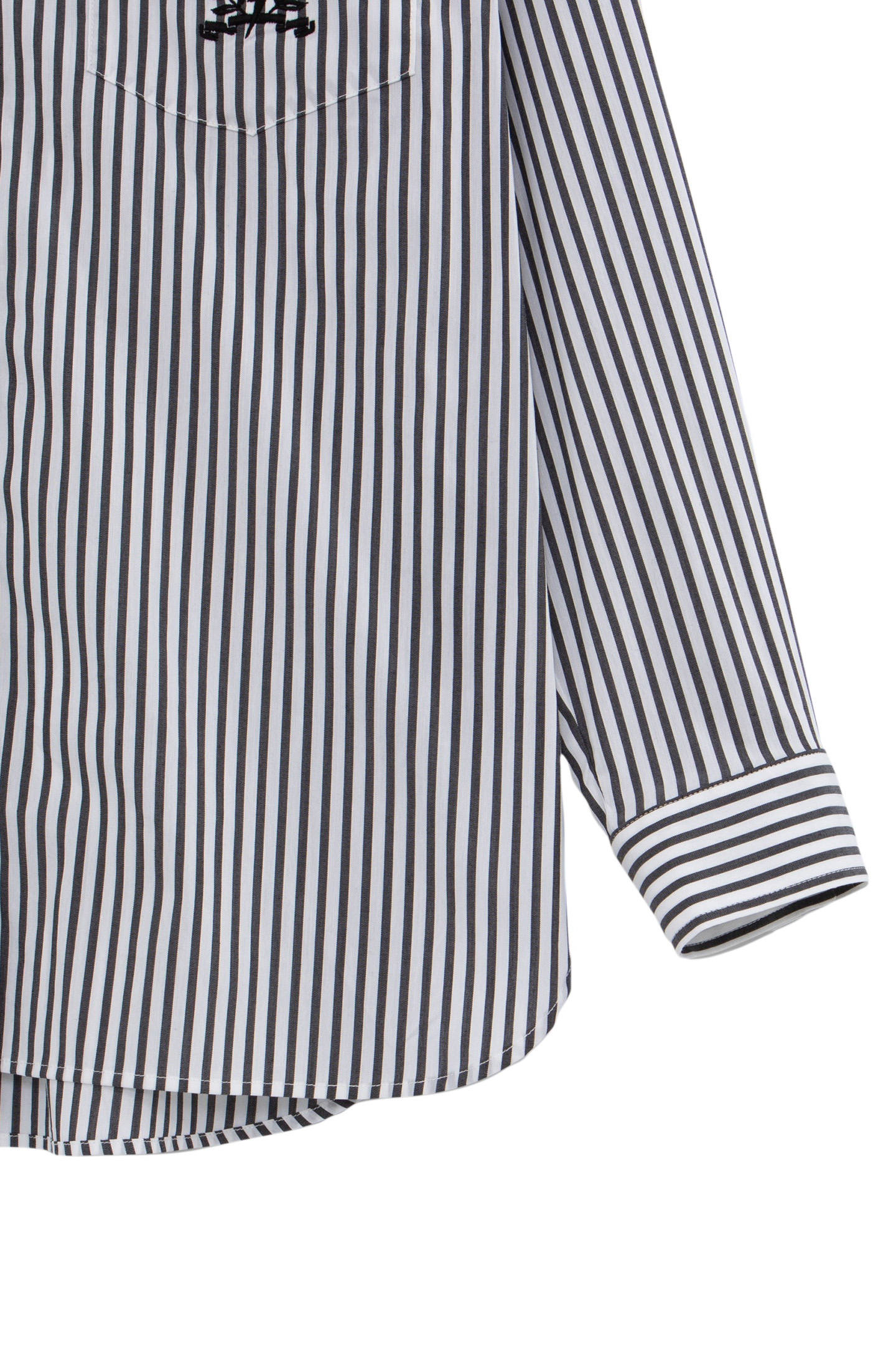 OVERSIZED BLACK SHIRT WITH STRIPES AND EMBROIDERY 7