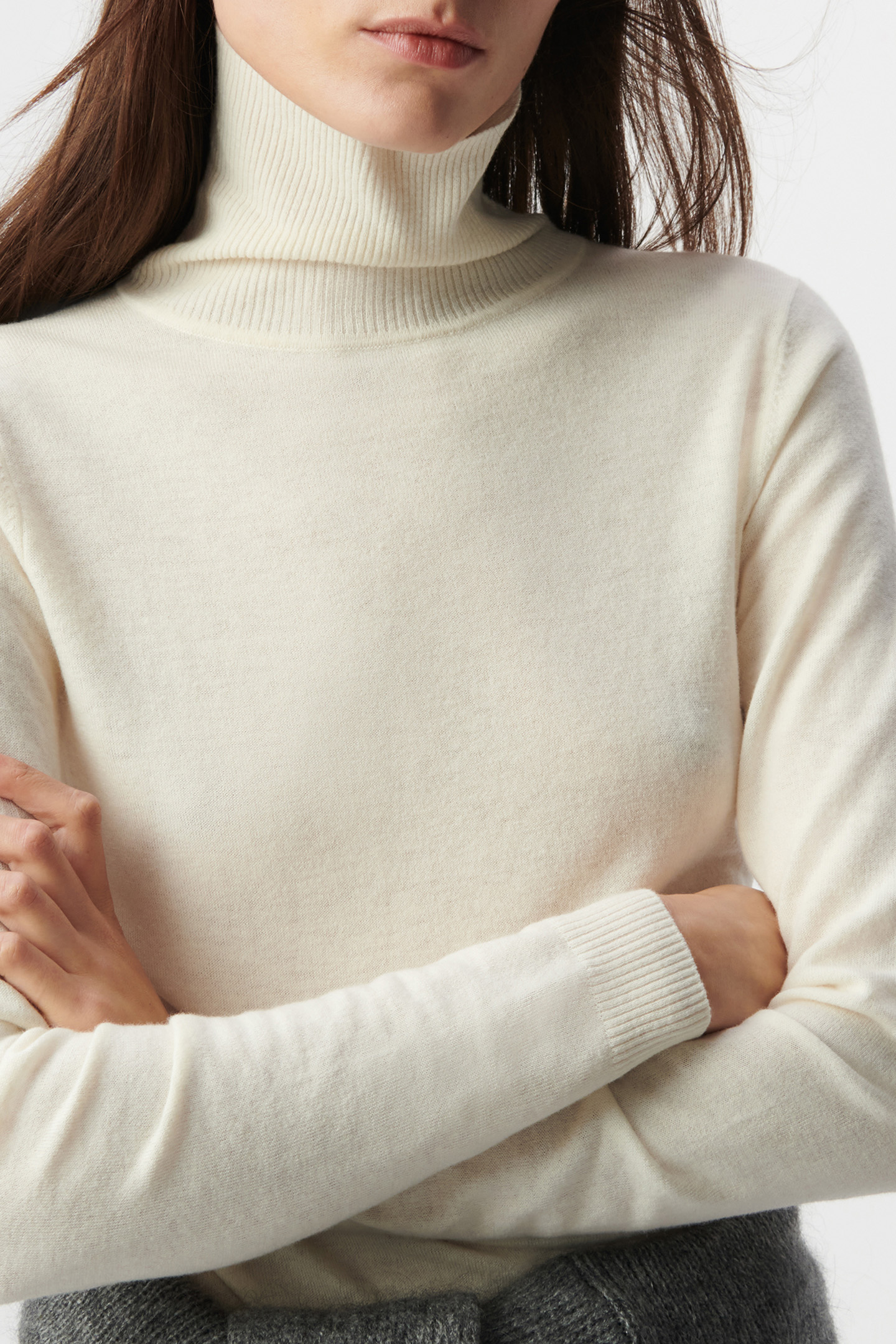 ECRU HERRINGBONE KNIT SWEATER 5