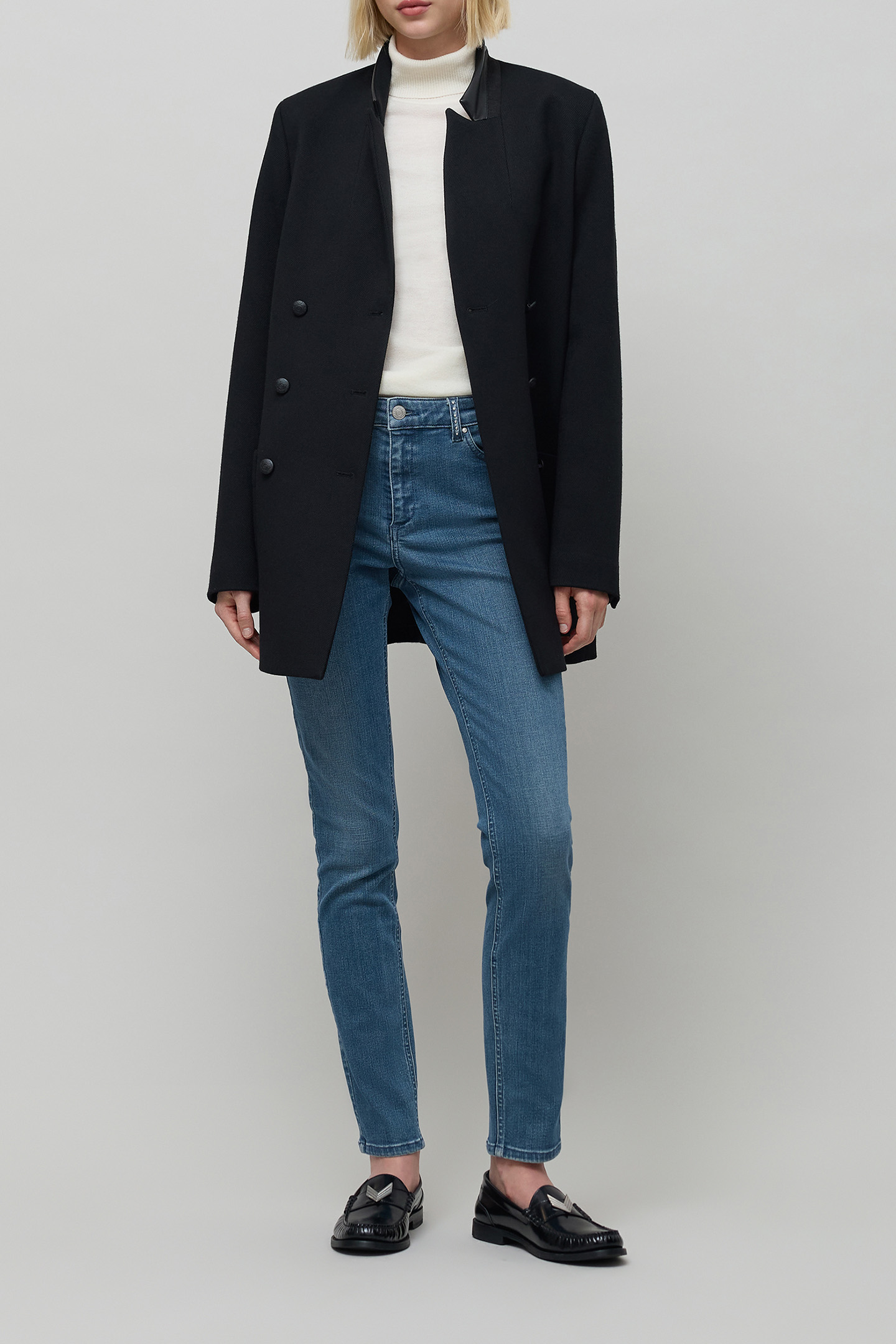 BLUE POWERSTRETCH SCULPT UP SLIM JEANS WITH STUD 6