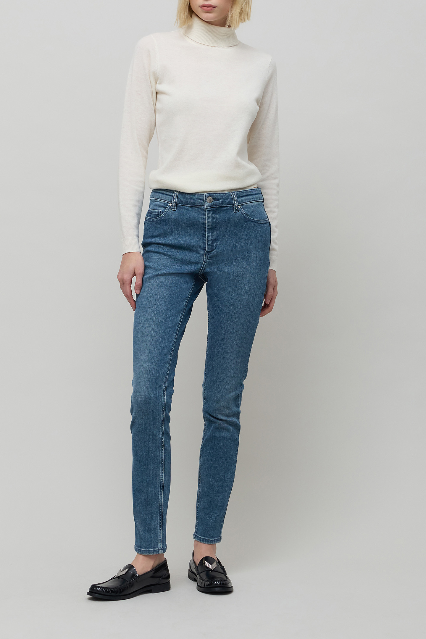 BLUE POWERSTRETCH SCULPT UP SLIM JEANS WITH STUD 3