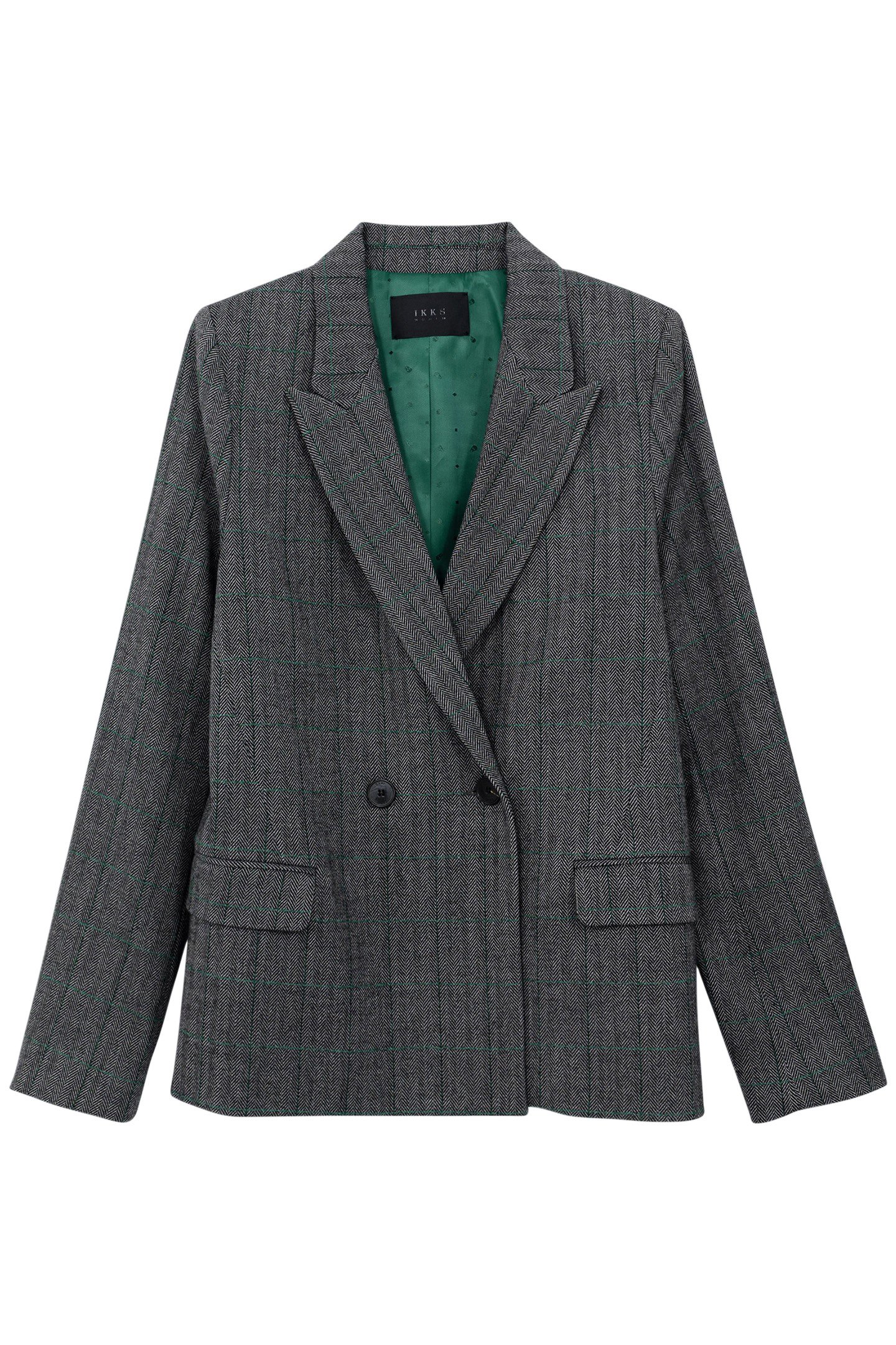BLACK HERRINGBONE CHECK SUIT JACKET 4