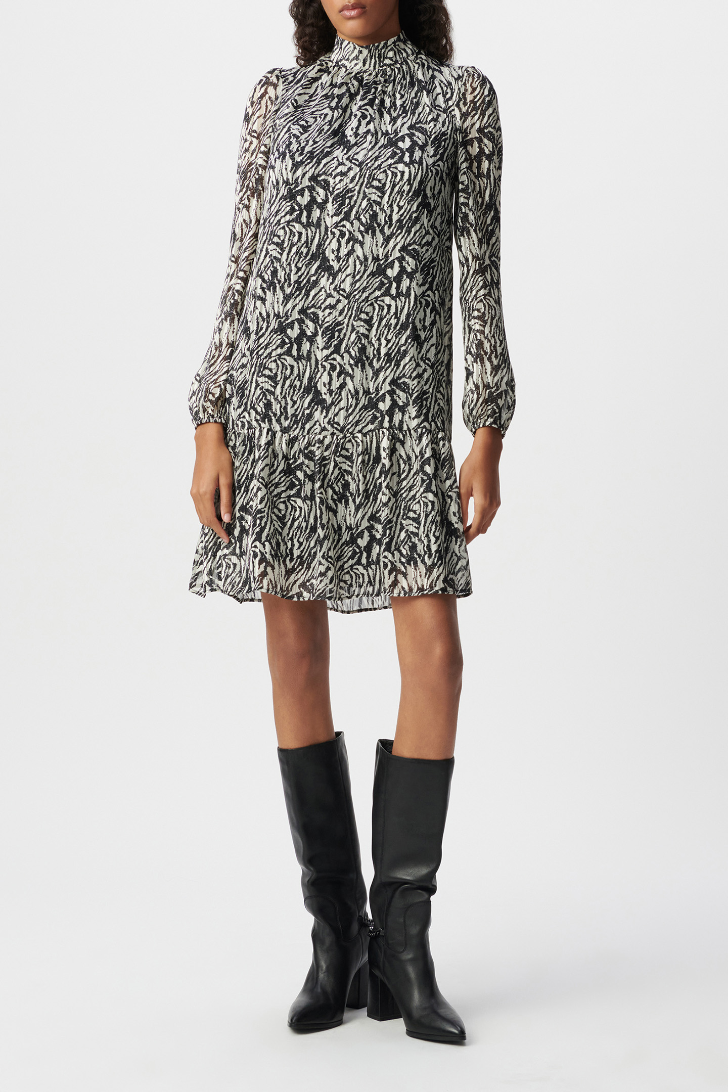 IVORY LUREX ZEBRA PRINT DRESS 2