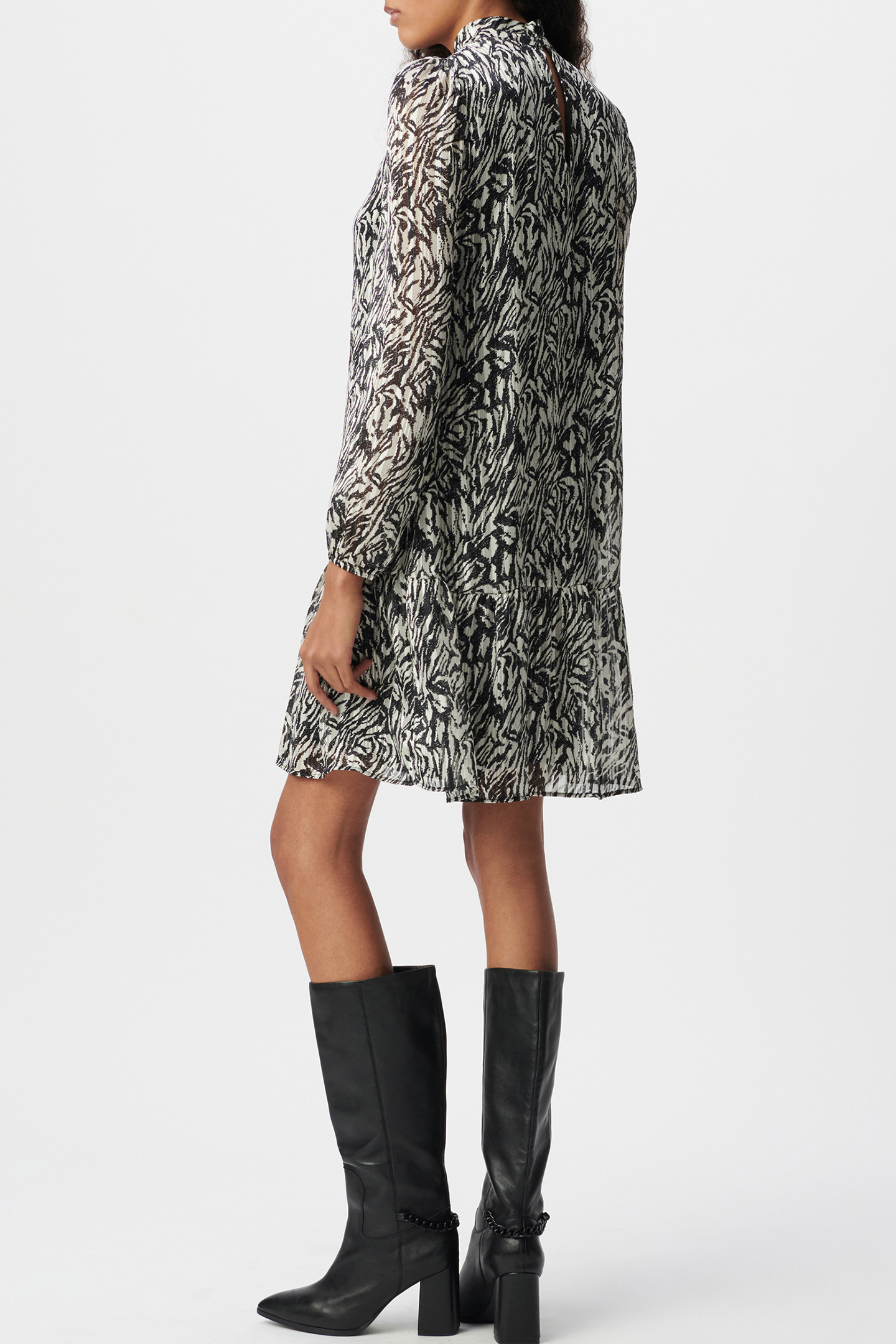 IVORY LUREX ZEBRA PRINT DRESS 3