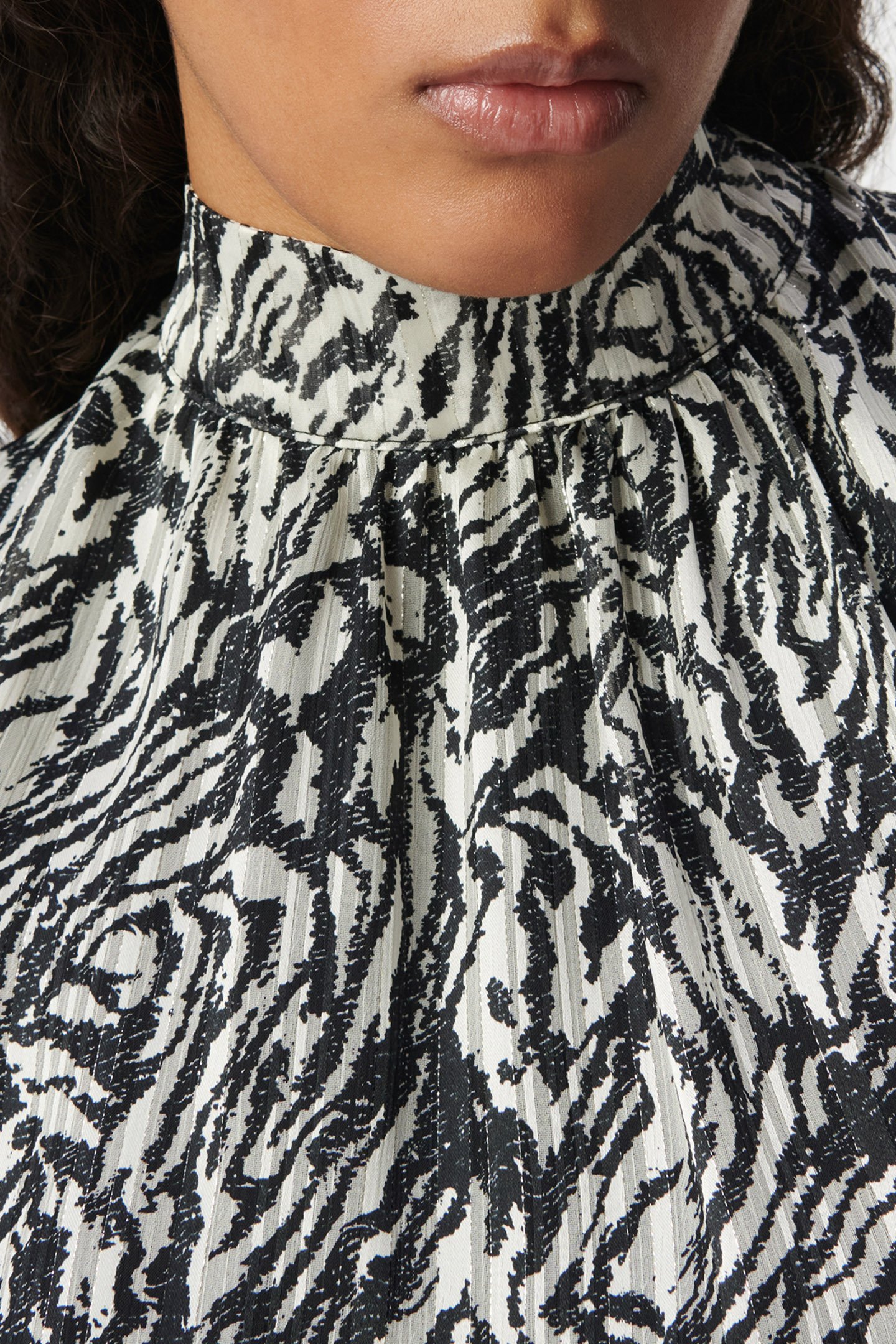 IVORY LUREX ZEBRA PRINT DRESS 6