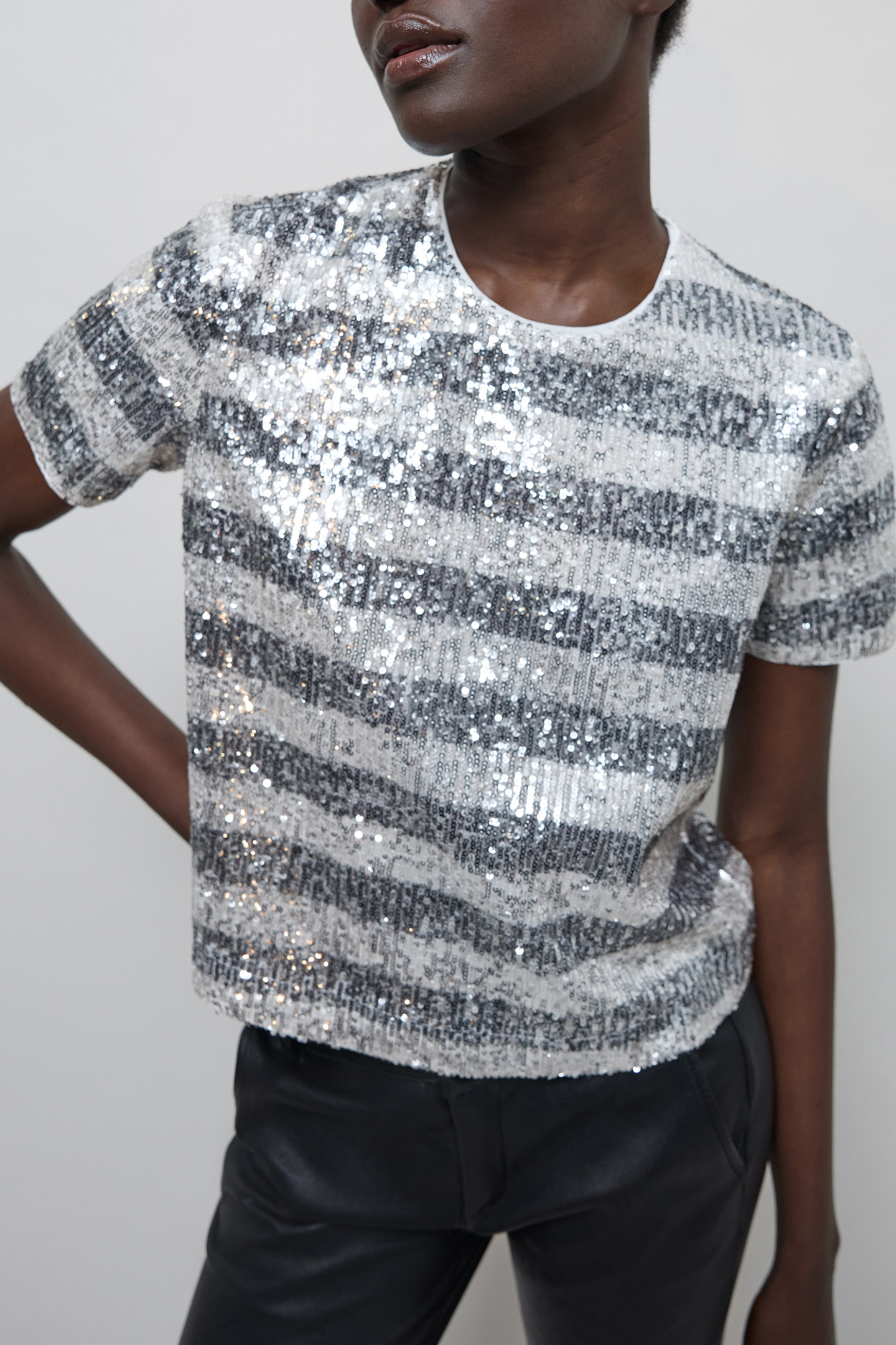 SEQUIN EMBROIDERED STRIPES TOP by IKKS